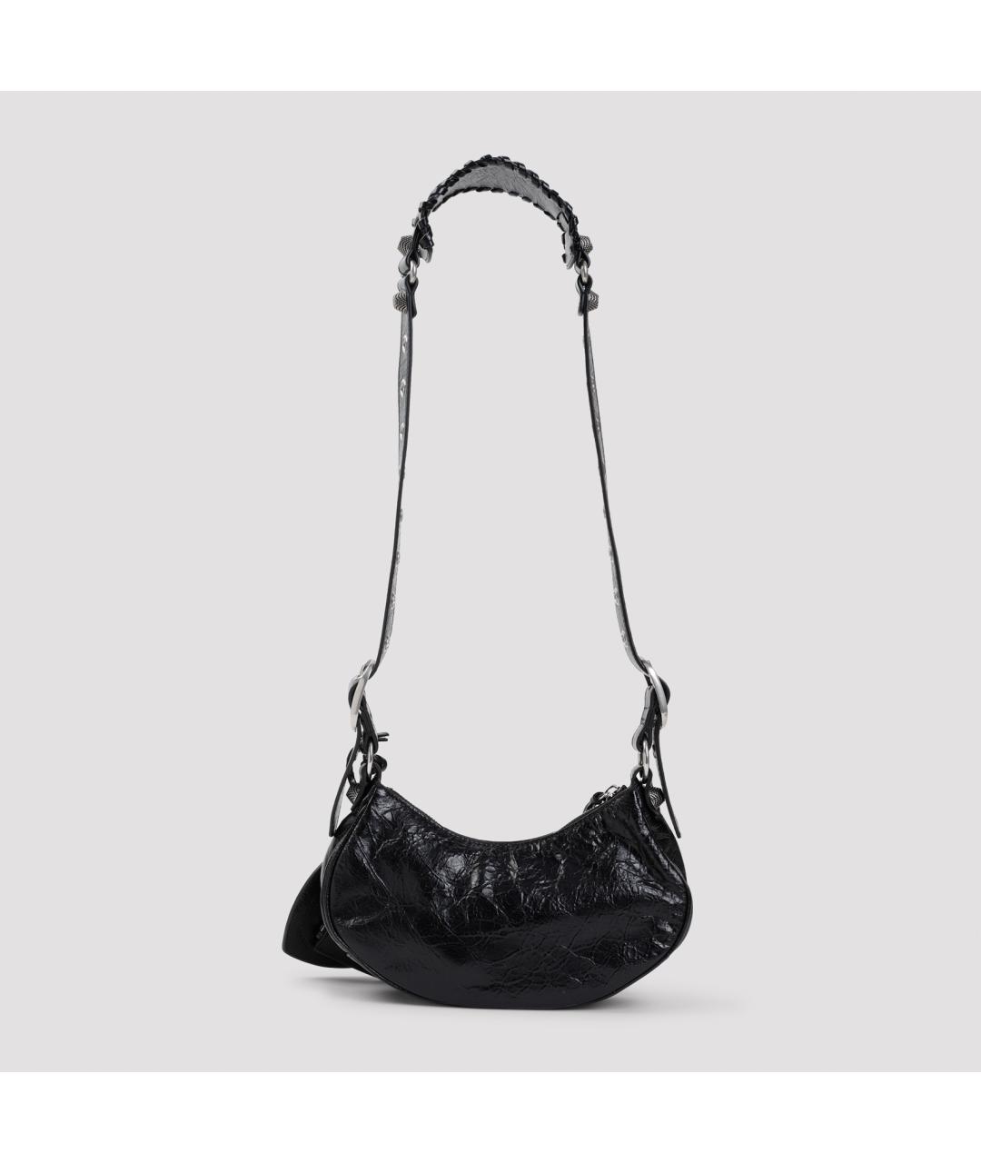 BALENCIAGA Черная кожаная сумка через плечо, фото 4