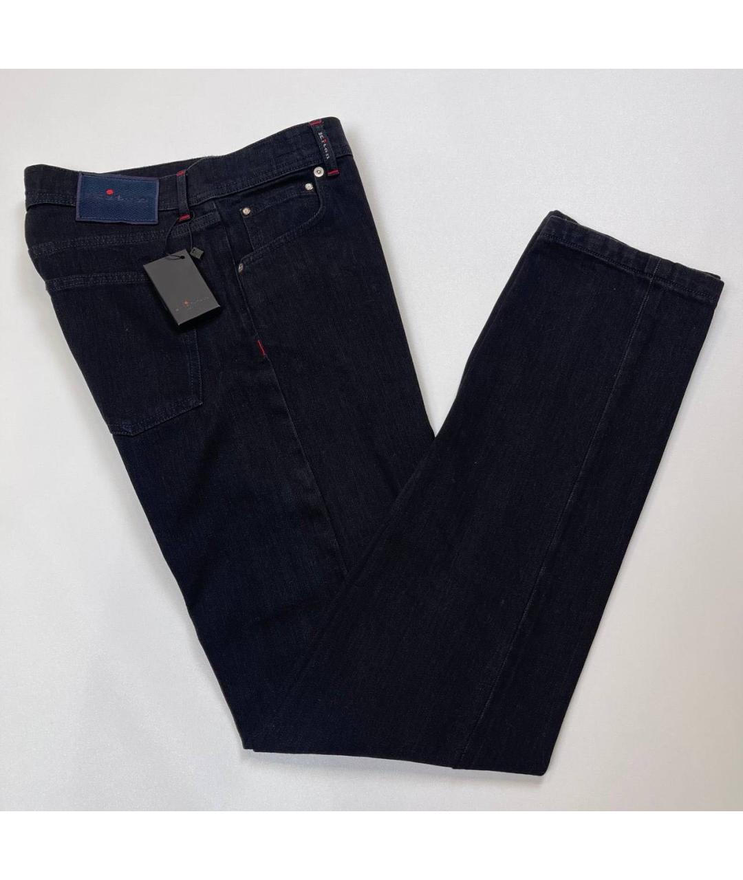 KITON Черные хлопковые прямые джинсы, фото 3