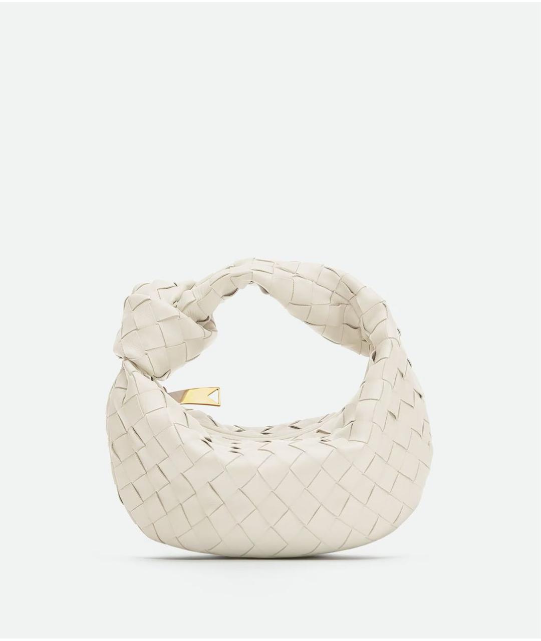 BOTTEGA VENETA Белая кожаная сумка с короткими ручками, фото 4
