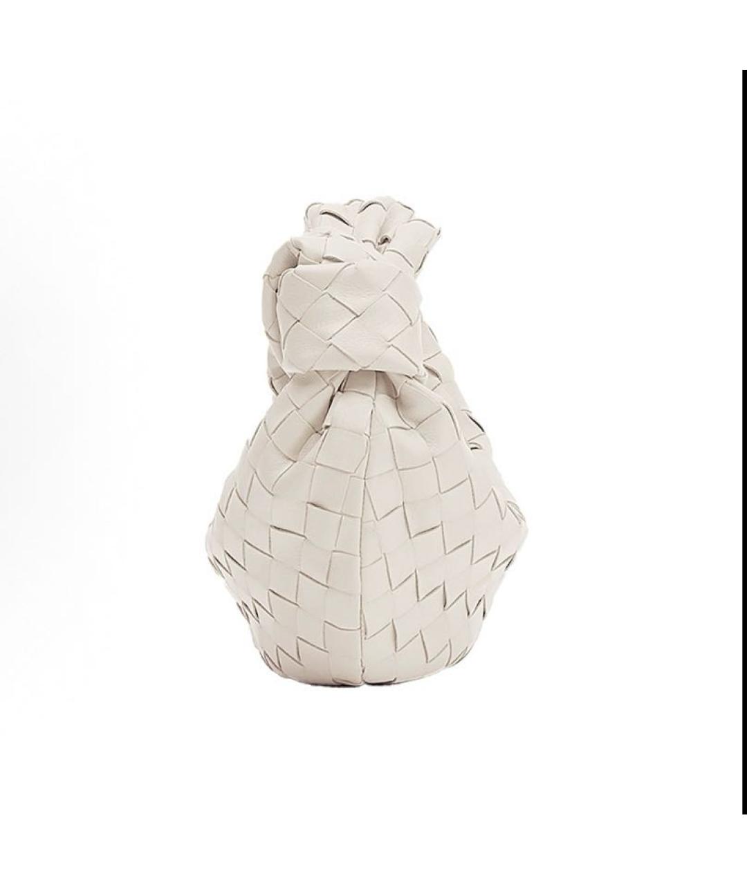 BOTTEGA VENETA Белая кожаная сумка с короткими ручками, фото 2