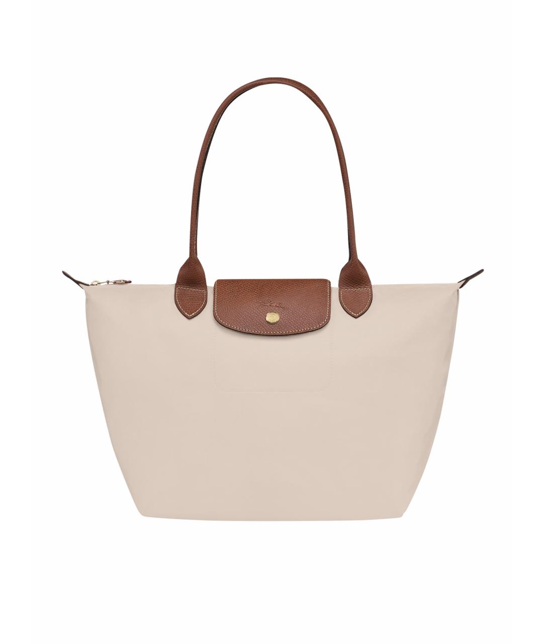 LONGCHAMP Белая кожаная сумка тоут, фото 1