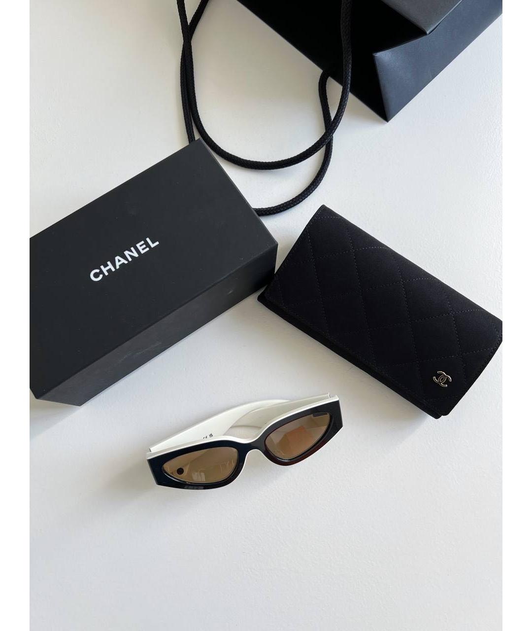 CHANEL Белые пластиковые солнцезащитные очки, фото 2