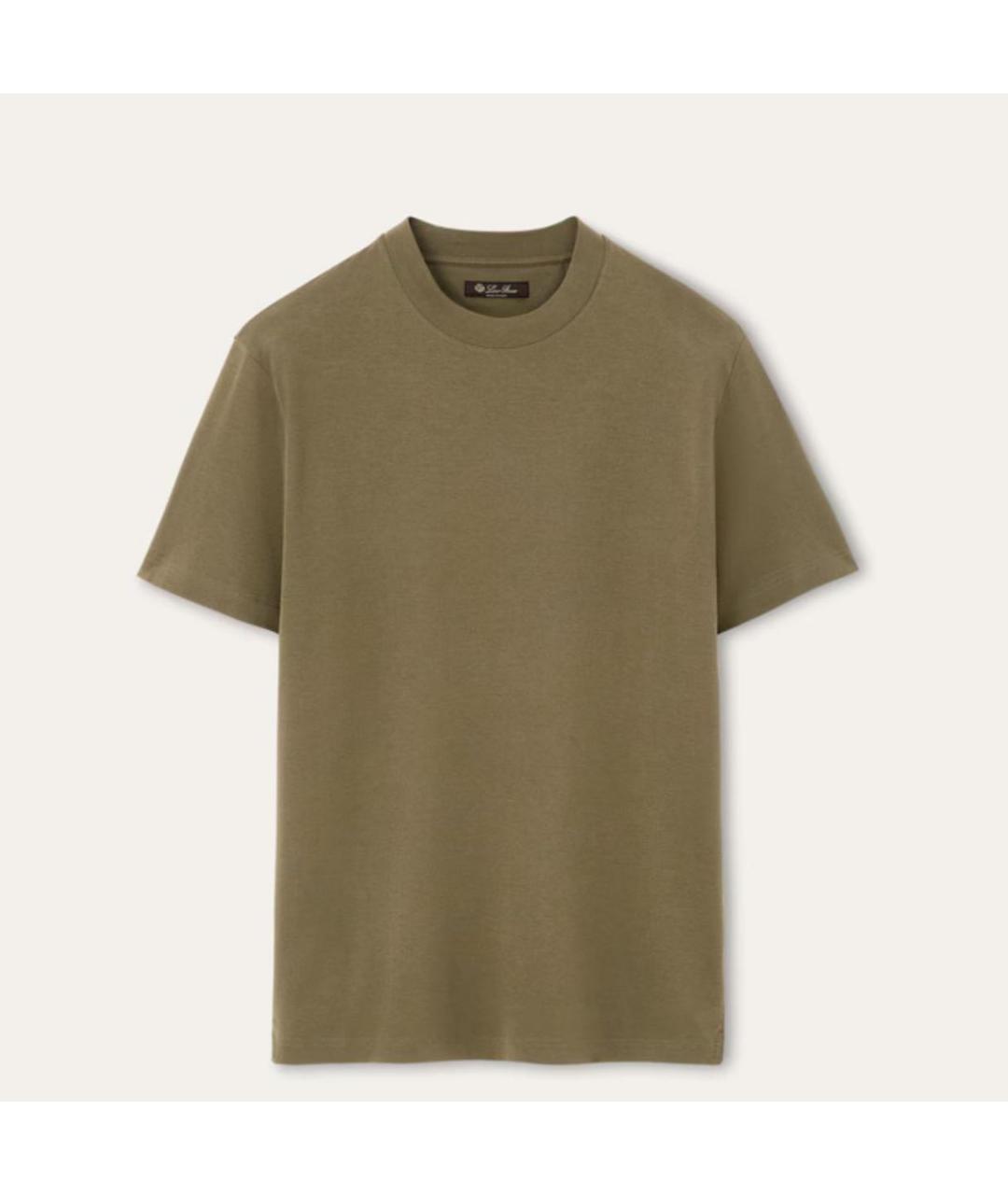 LORO PIANA Зеленая хлопковая футболка, фото 6