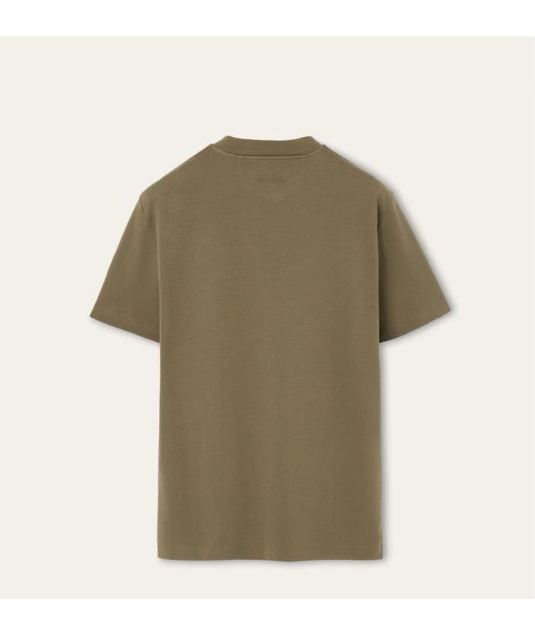 LORO PIANA Зеленая хлопковая футболка, фото 2