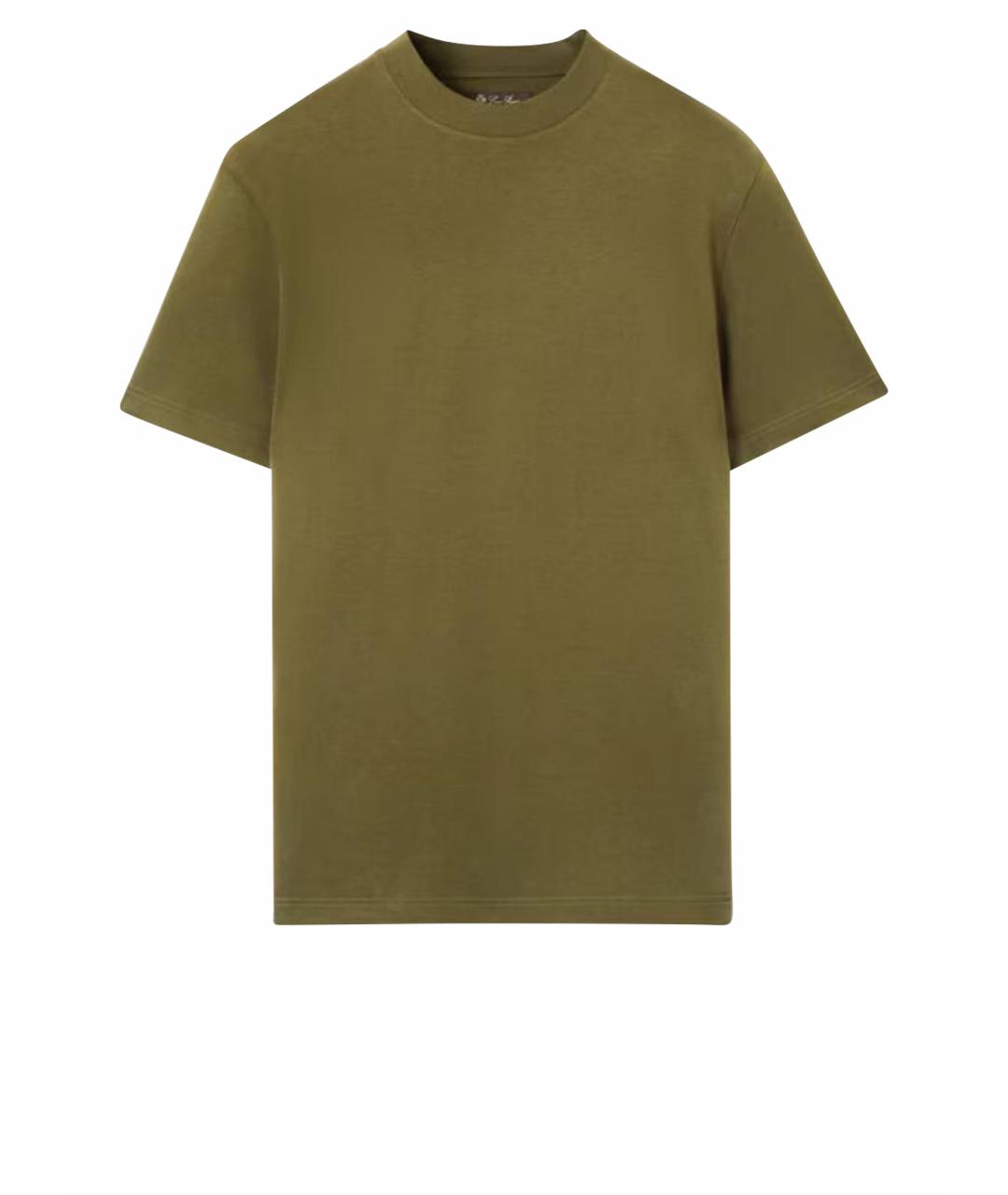 LORO PIANA Зеленая хлопковая футболка, фото 1