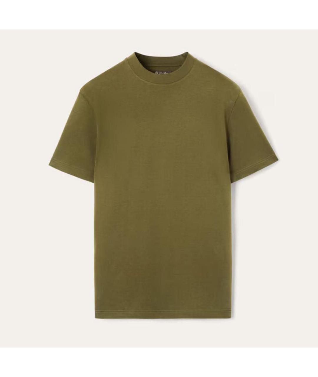 LORO PIANA Зеленая хлопковая футболка, фото 6