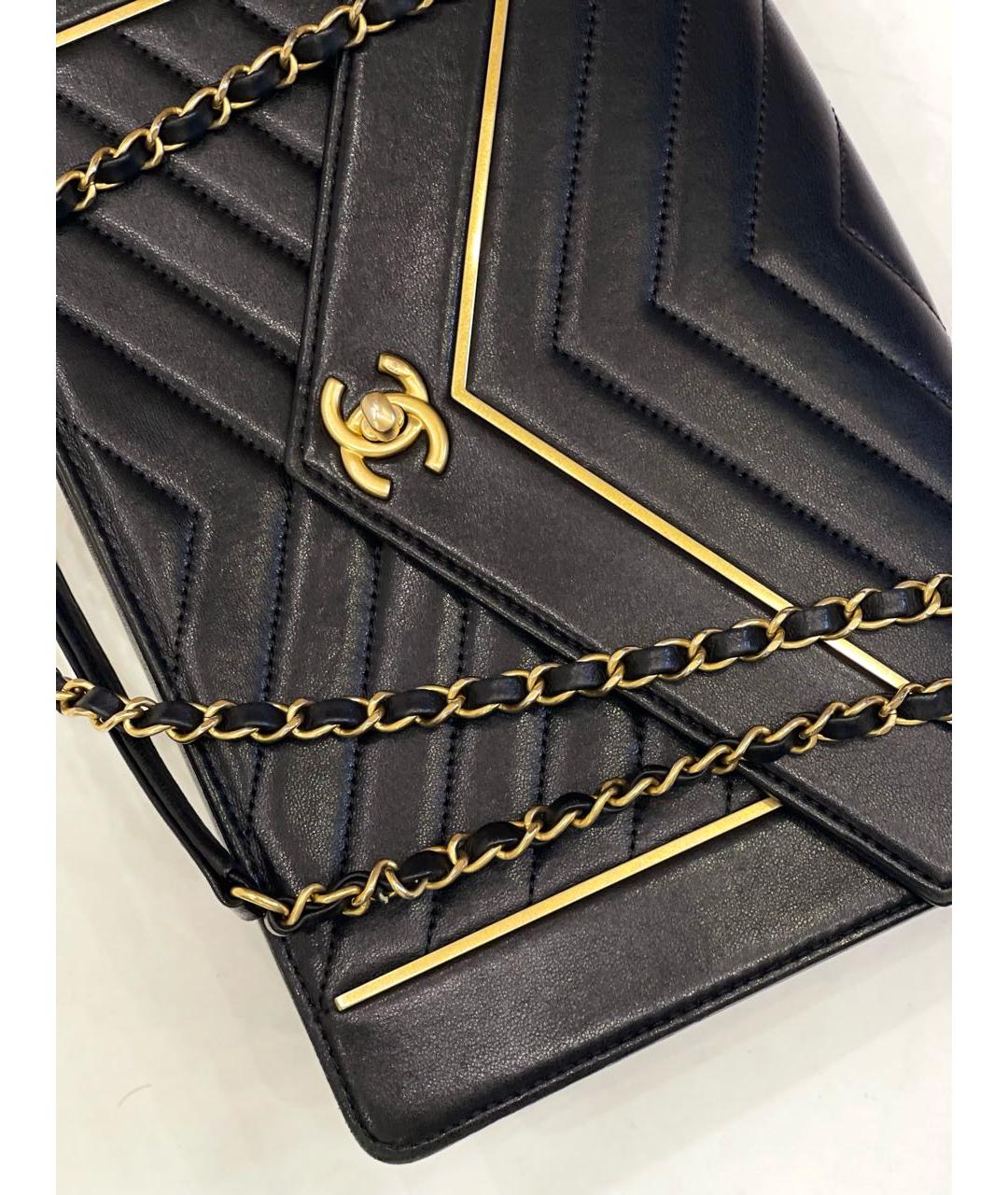 CHANEL Черная кожаная сумка через плечо, фото 4