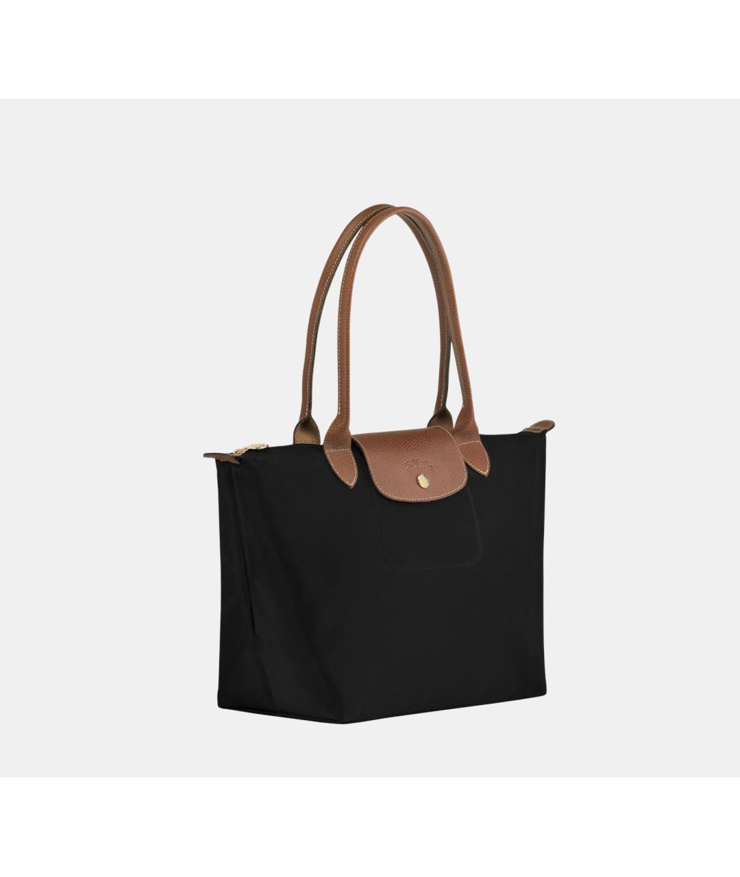 LONGCHAMP Черная кожаная сумка тоут, фото 2