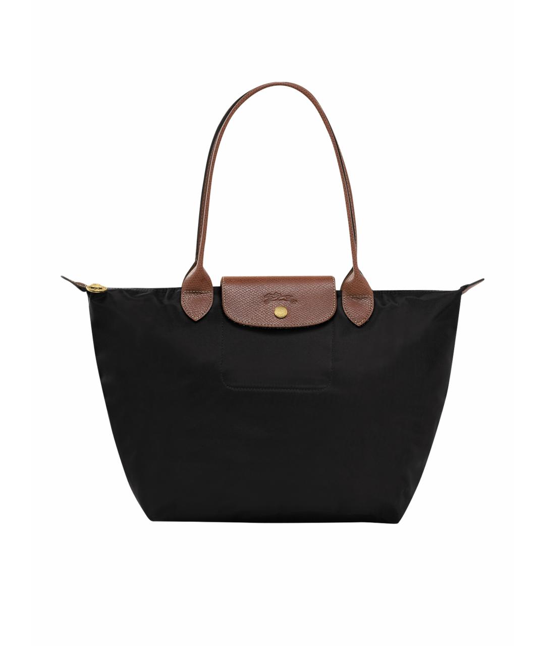 LONGCHAMP Черная кожаная сумка тоут, фото 1