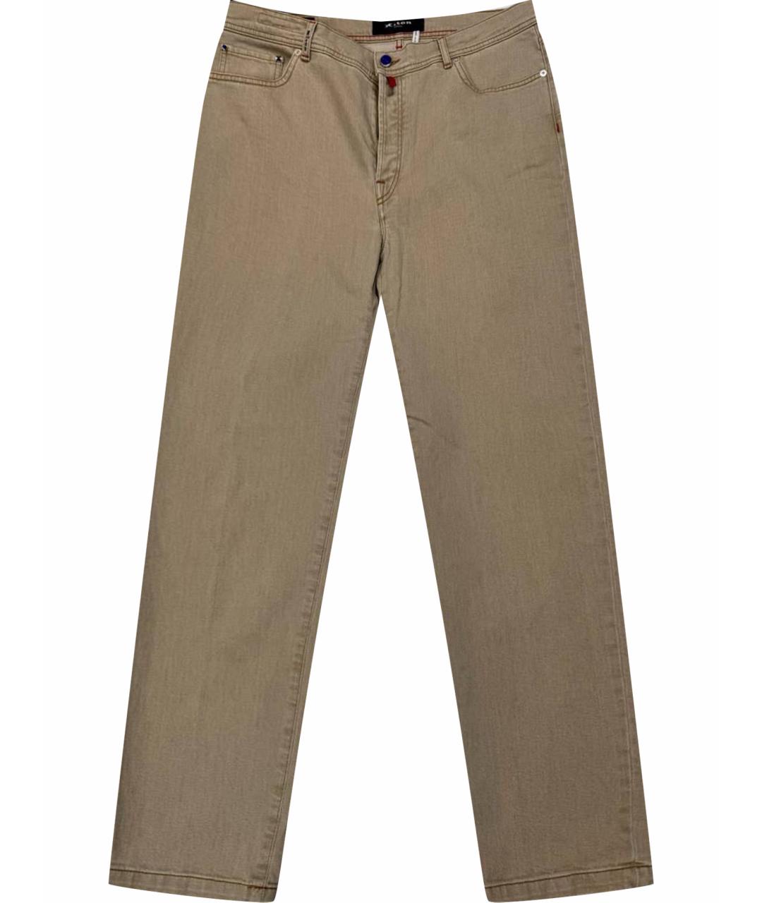 KITON Хлопко-эластановые прямые джинсы, фото 1