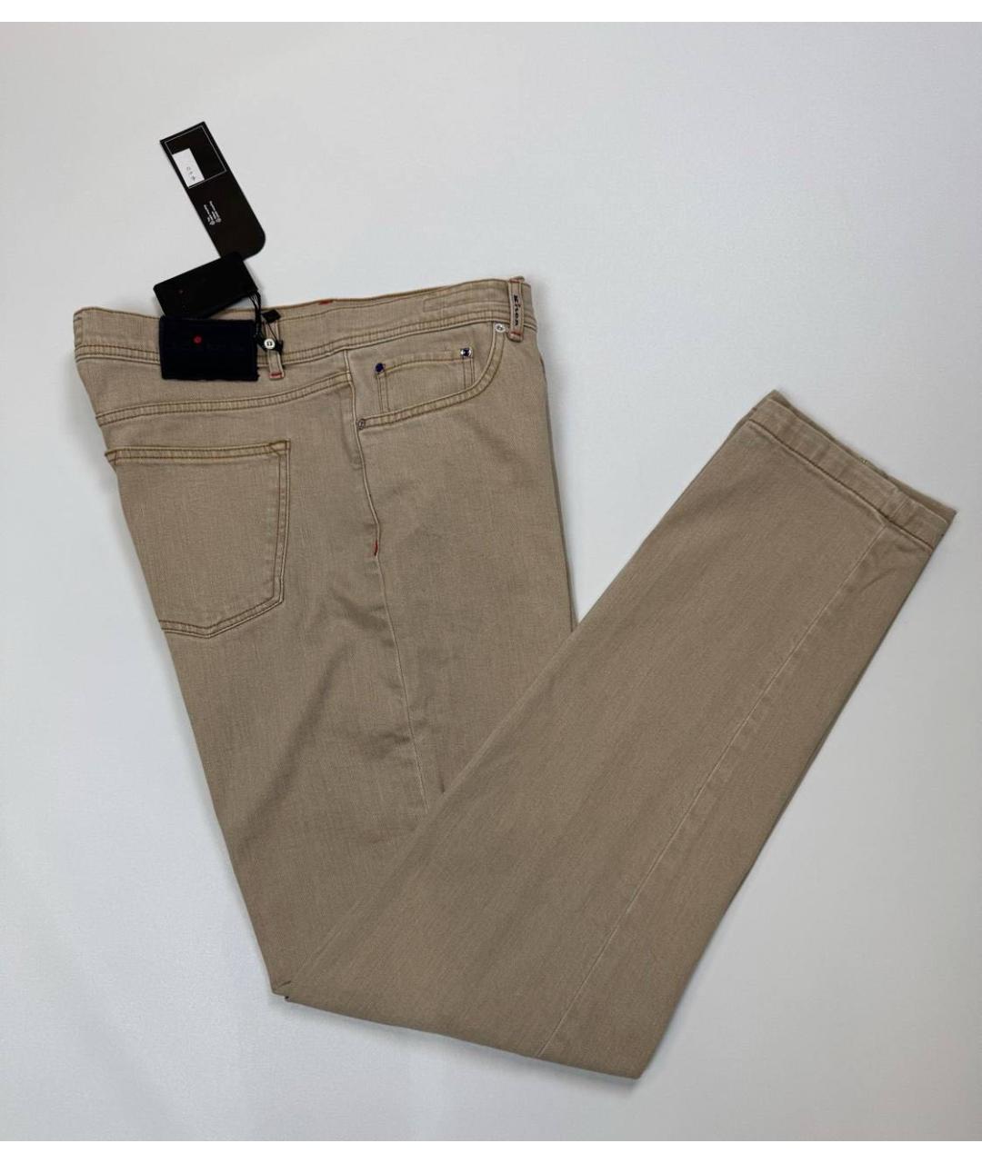 KITON Хлопко-эластановые прямые джинсы, фото 3