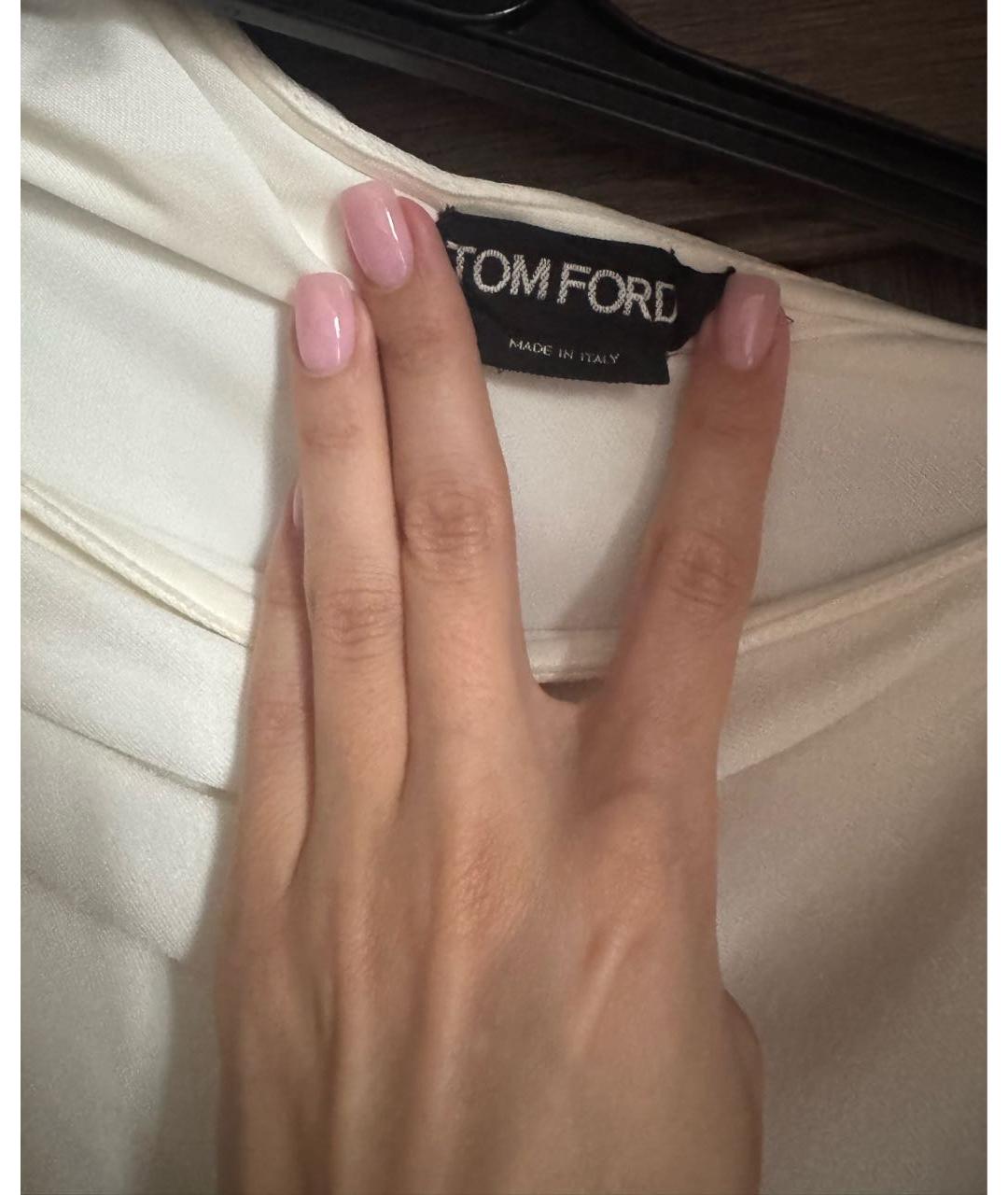 TOM FORD Белое вискозное вечернее платье, фото 4