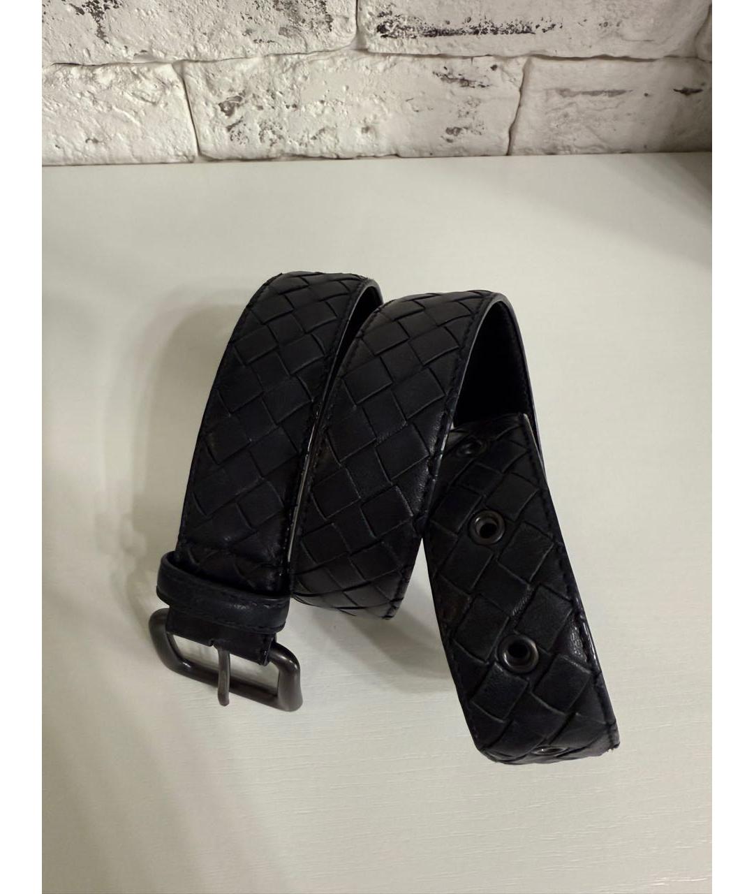 BOTTEGA VENETA Черный кожаный ремень, фото 4