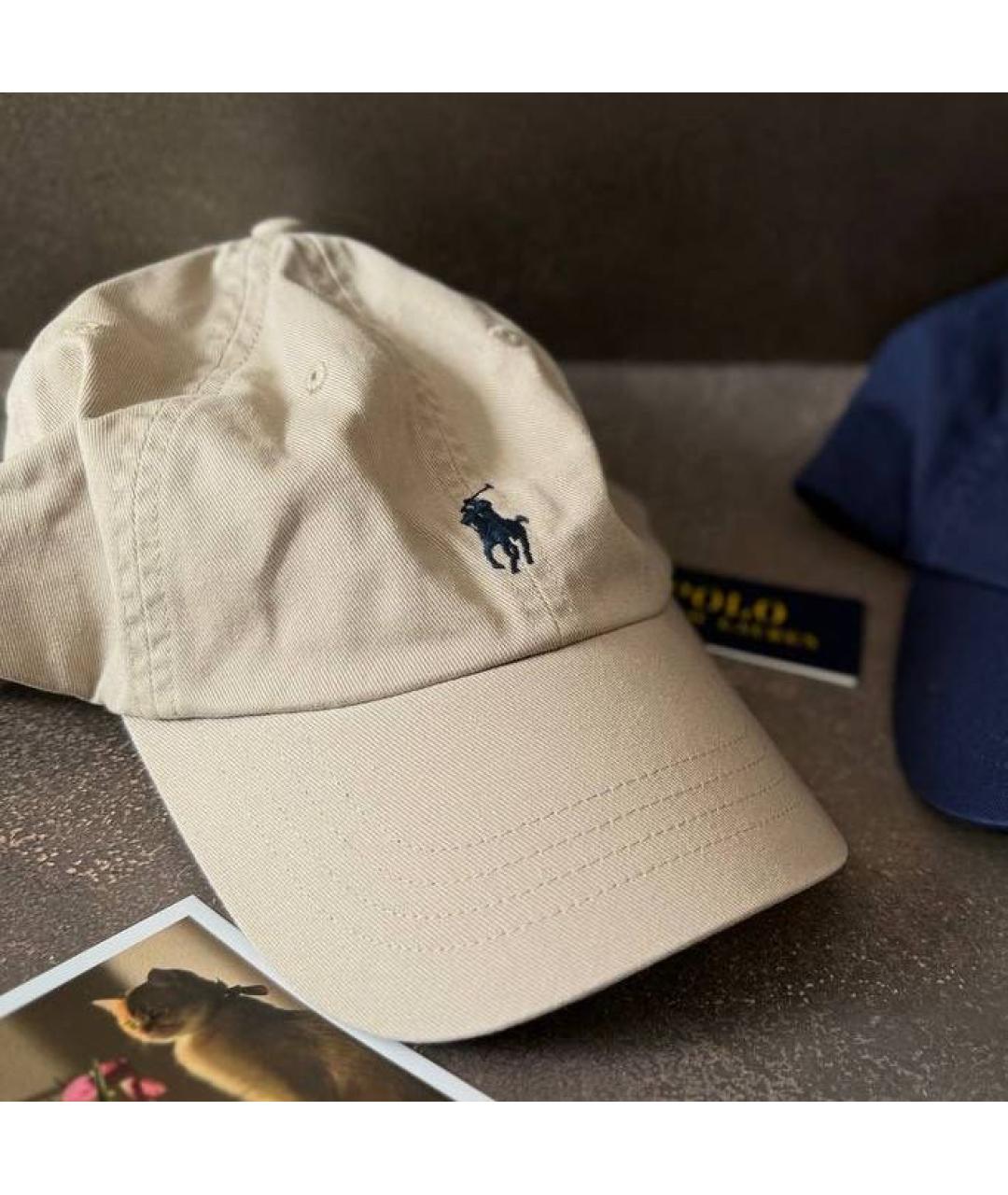 POLO RALPH LAUREN Бежевая хлопковая кепка, фото 2