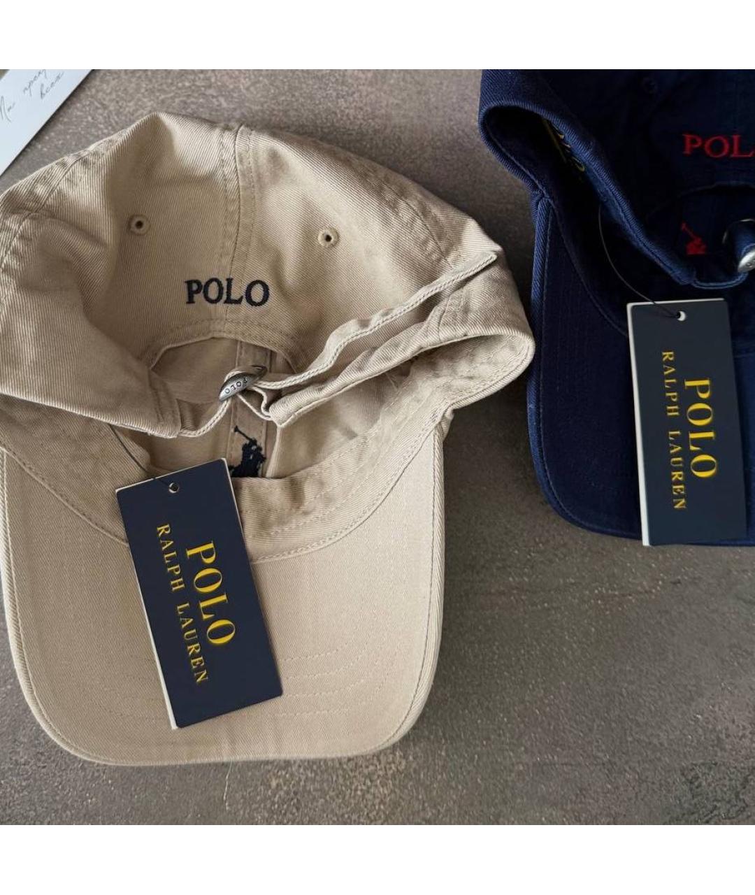 POLO RALPH LAUREN Бежевая хлопковая кепка, фото 3