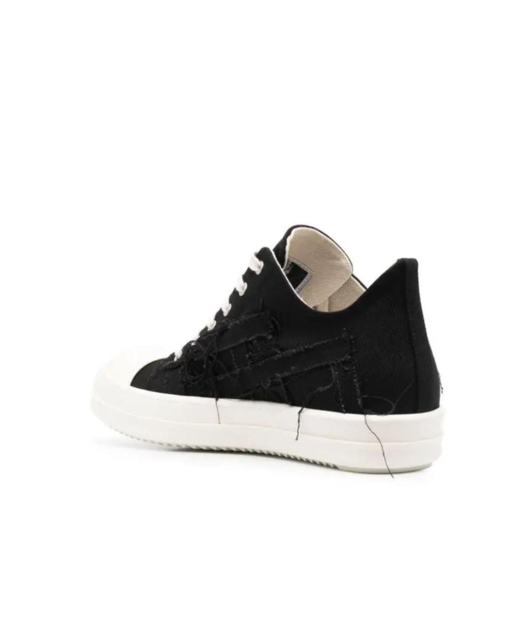 RICK OWENS DRKSHDW Черные текстильные низкие кроссовки / кеды, фото 4
