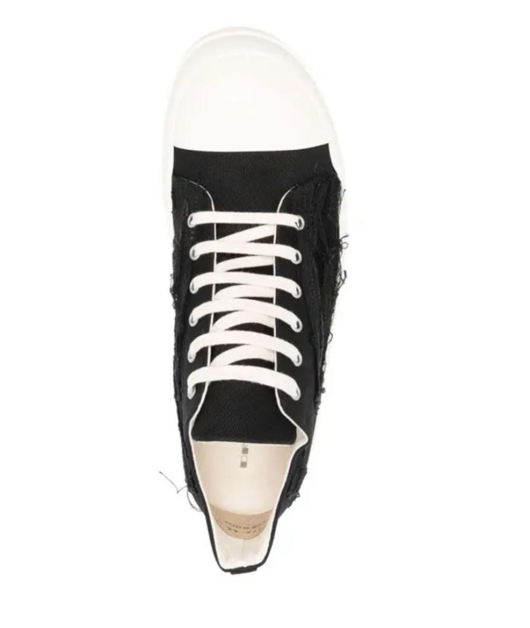 RICK OWENS DRKSHDW Черные текстильные низкие кроссовки / кеды, фото 5