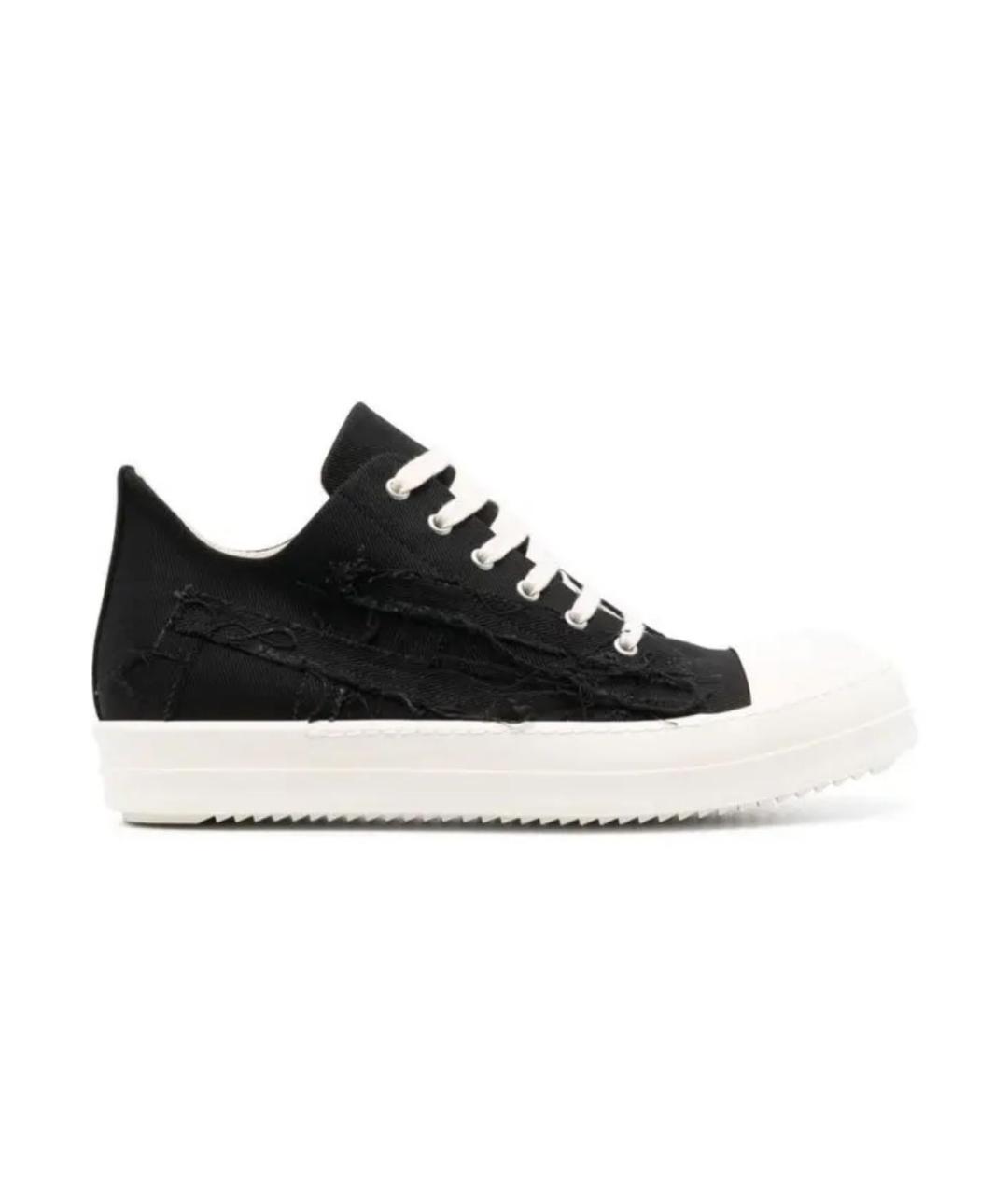 RICK OWENS DRKSHDW Черные текстильные низкие кроссовки / кеды, фото 3