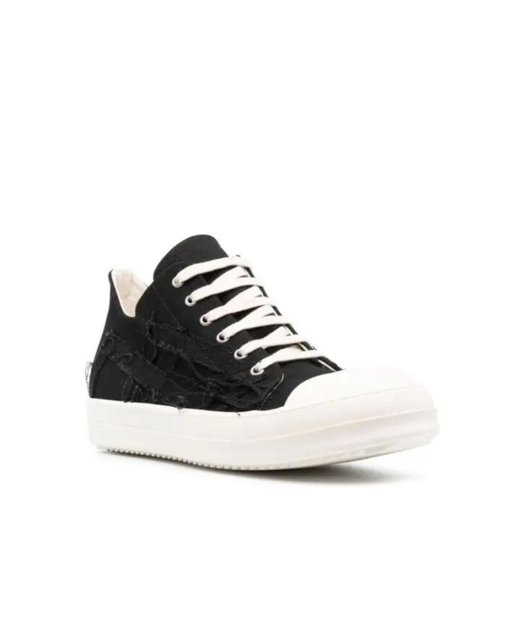 RICK OWENS DRKSHDW Черные текстильные низкие кроссовки / кеды, фото 2
