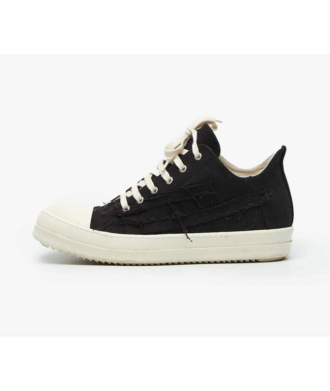 RICK OWENS DRKSHDW Черные текстильные низкие кроссовки / кеды, фото 6