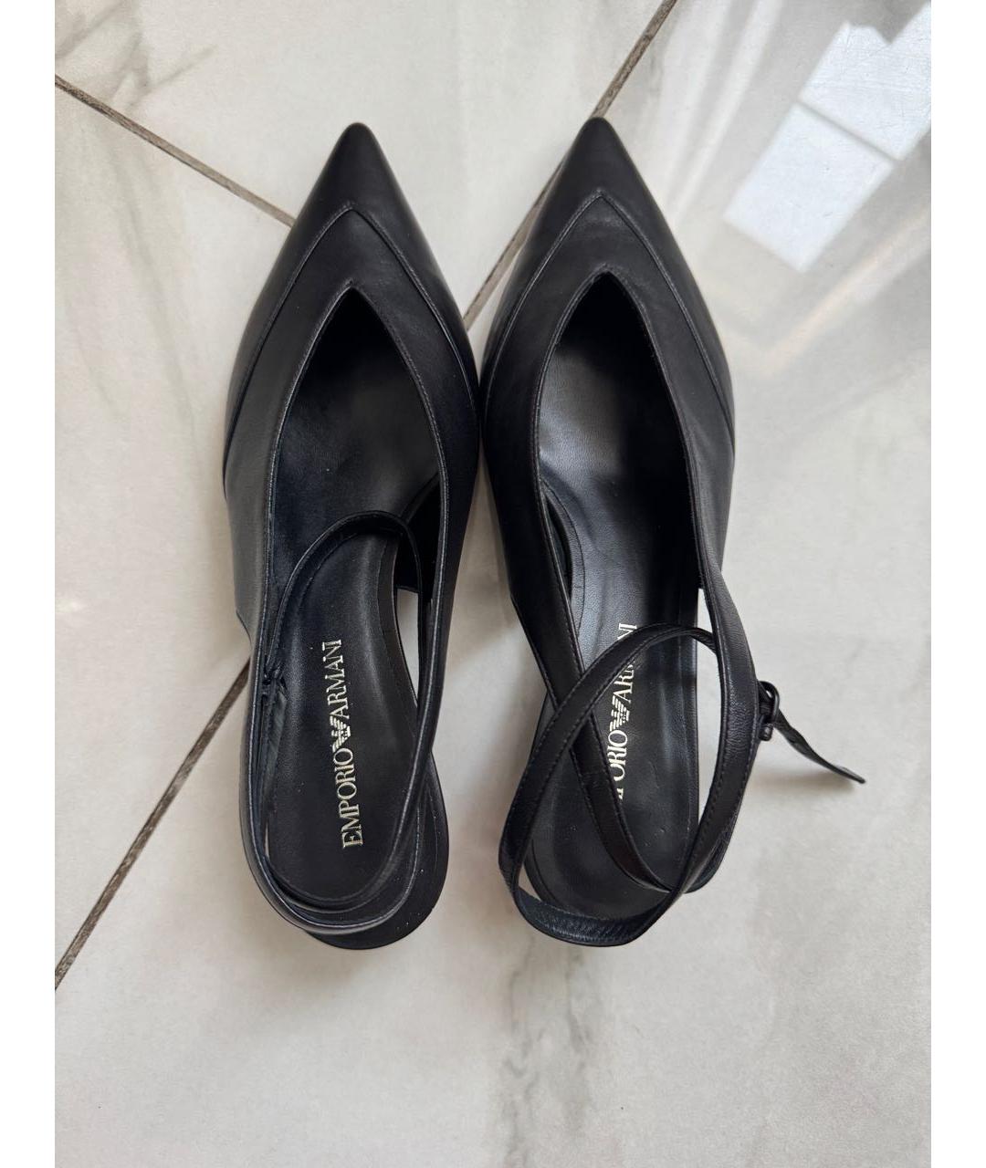 EMPORIO ARMANI Черные кожаные туфли, фото 3