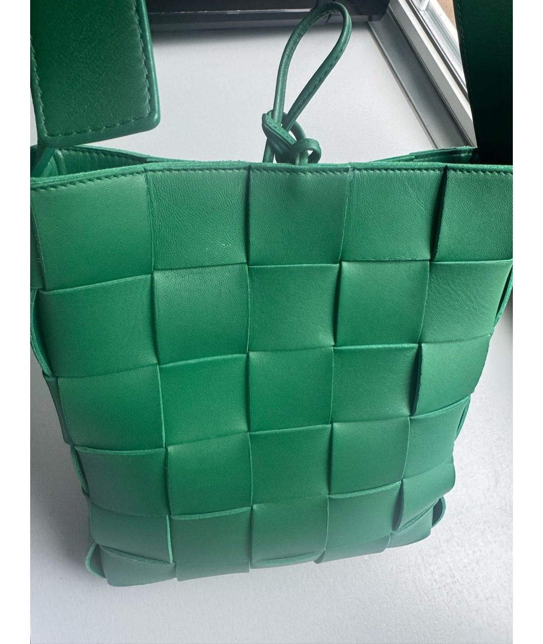 BOTTEGA VENETA Зеленая кожаная сумка через плечо, фото 4