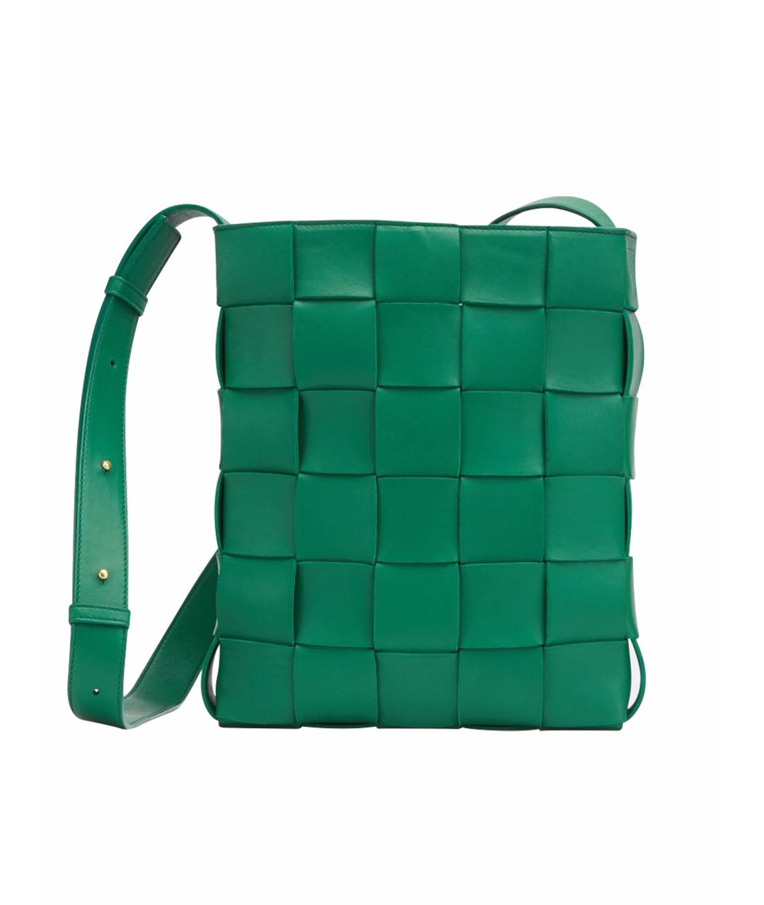 BOTTEGA VENETA Зеленая кожаная сумка через плечо, фото 1