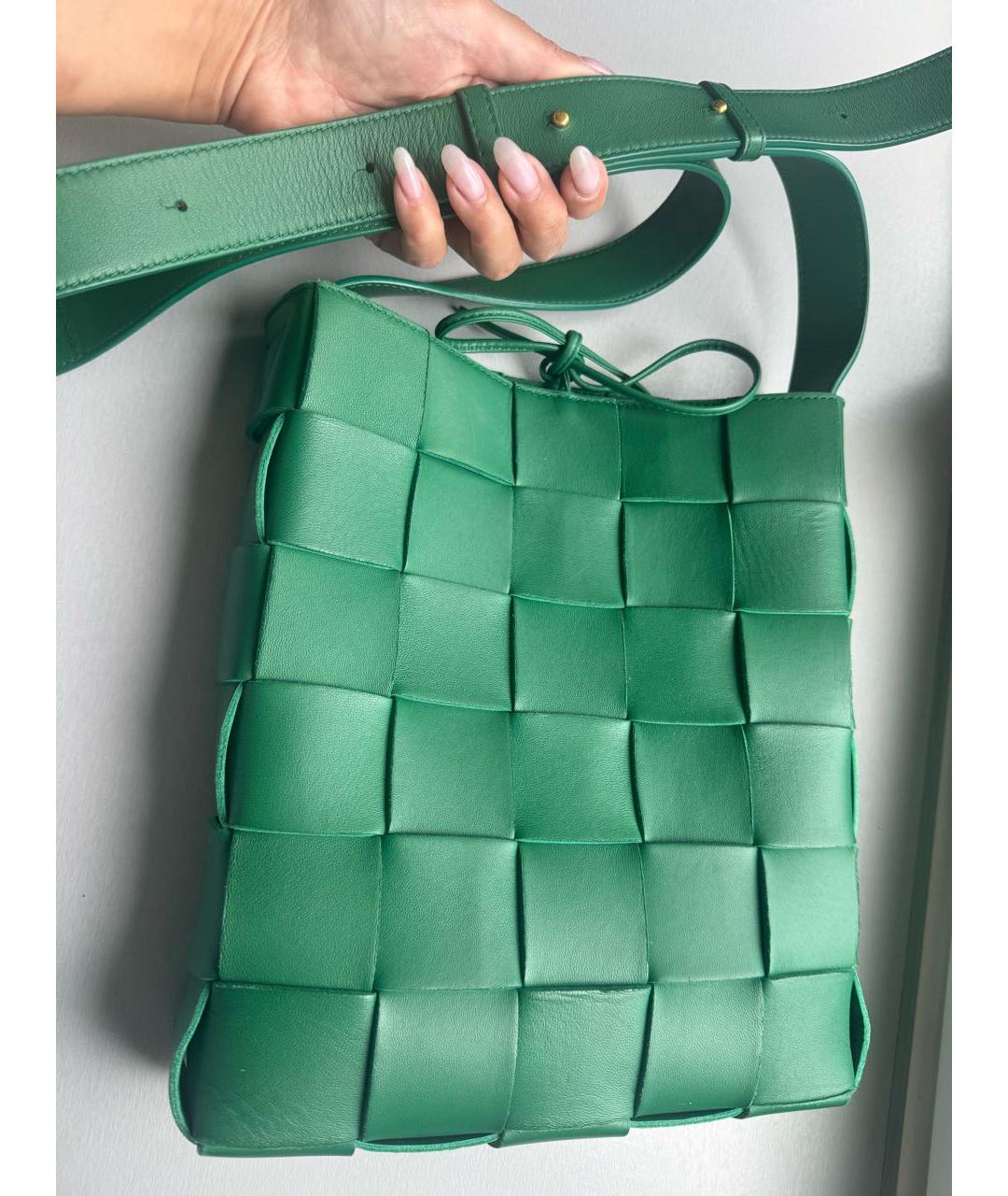 BOTTEGA VENETA Зеленая кожаная сумка через плечо, фото 3
