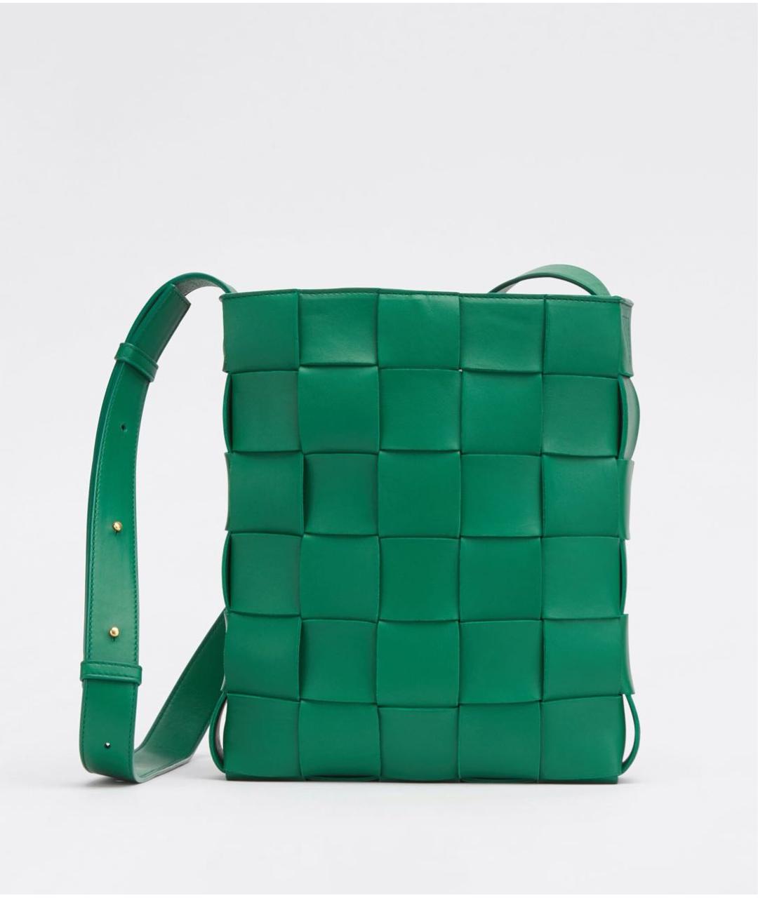 BOTTEGA VENETA Зеленая кожаная сумка через плечо, фото 5
