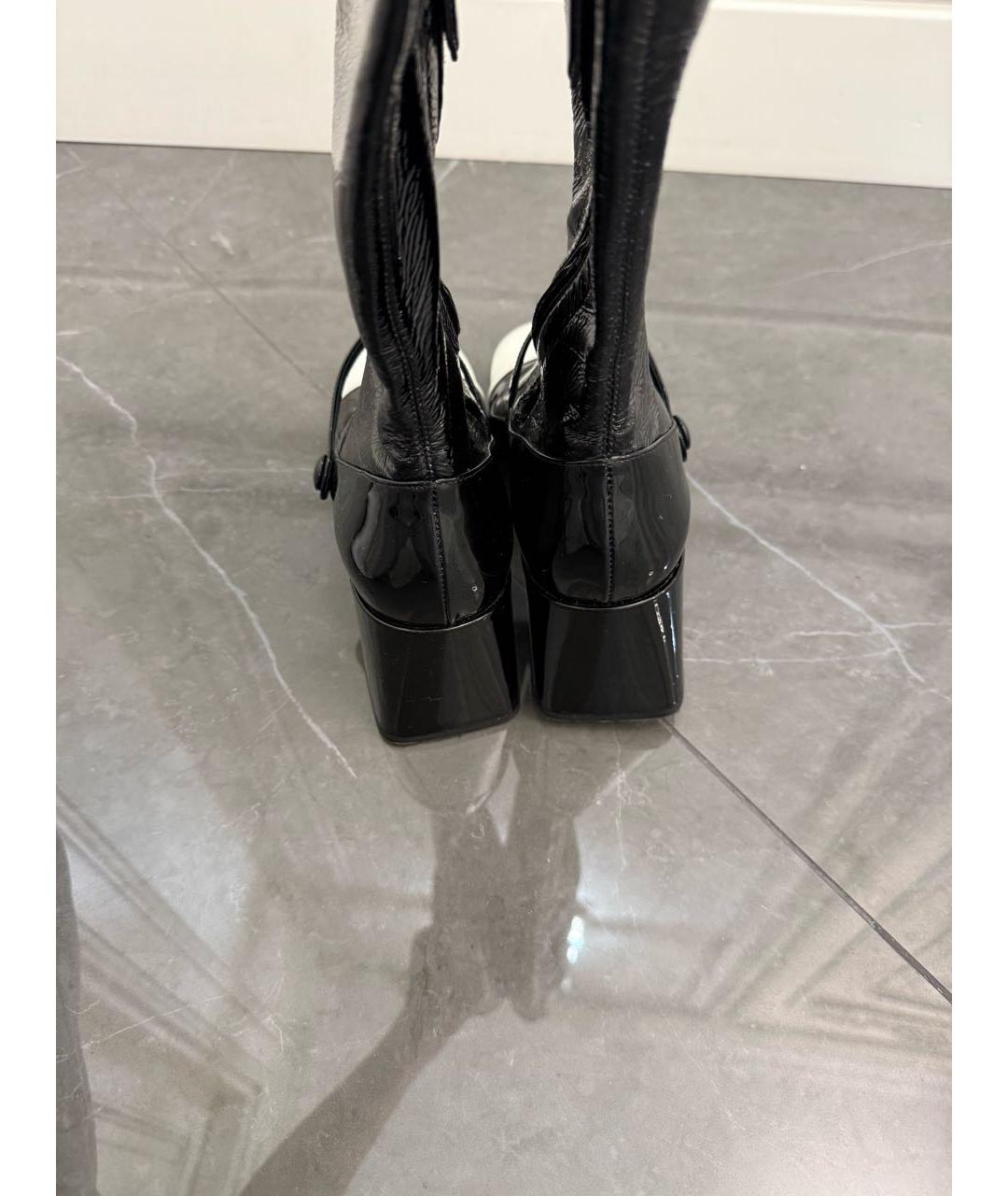 MIU MIU Черные сапоги из лакированной кожи, фото 4