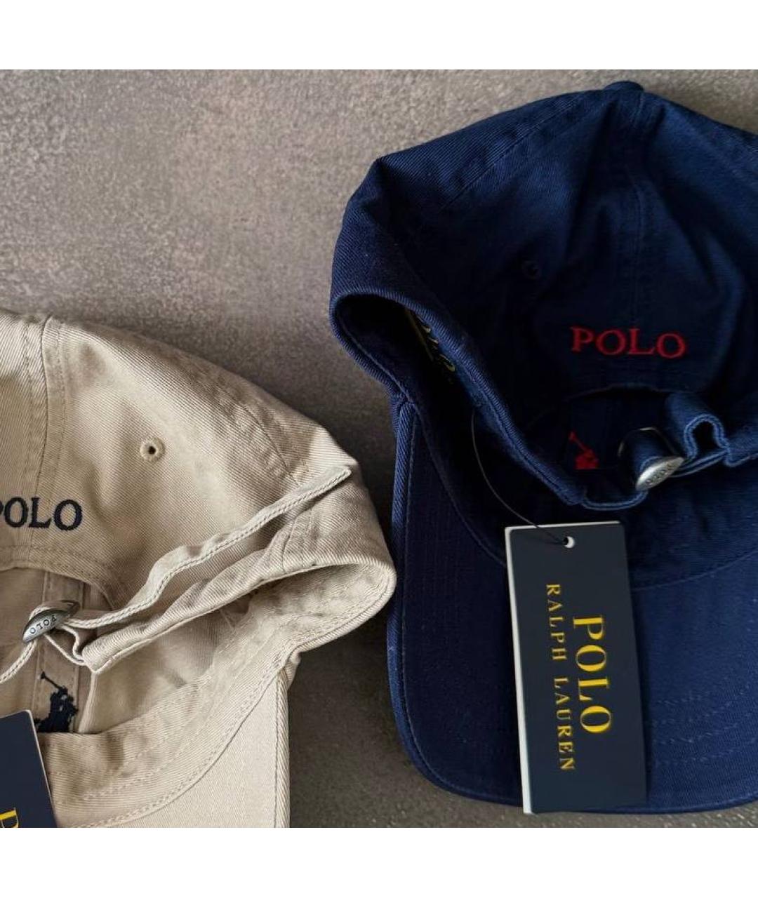 POLO RALPH LAUREN Темно-синяя хлопковая кепка/бейсболка, фото 3