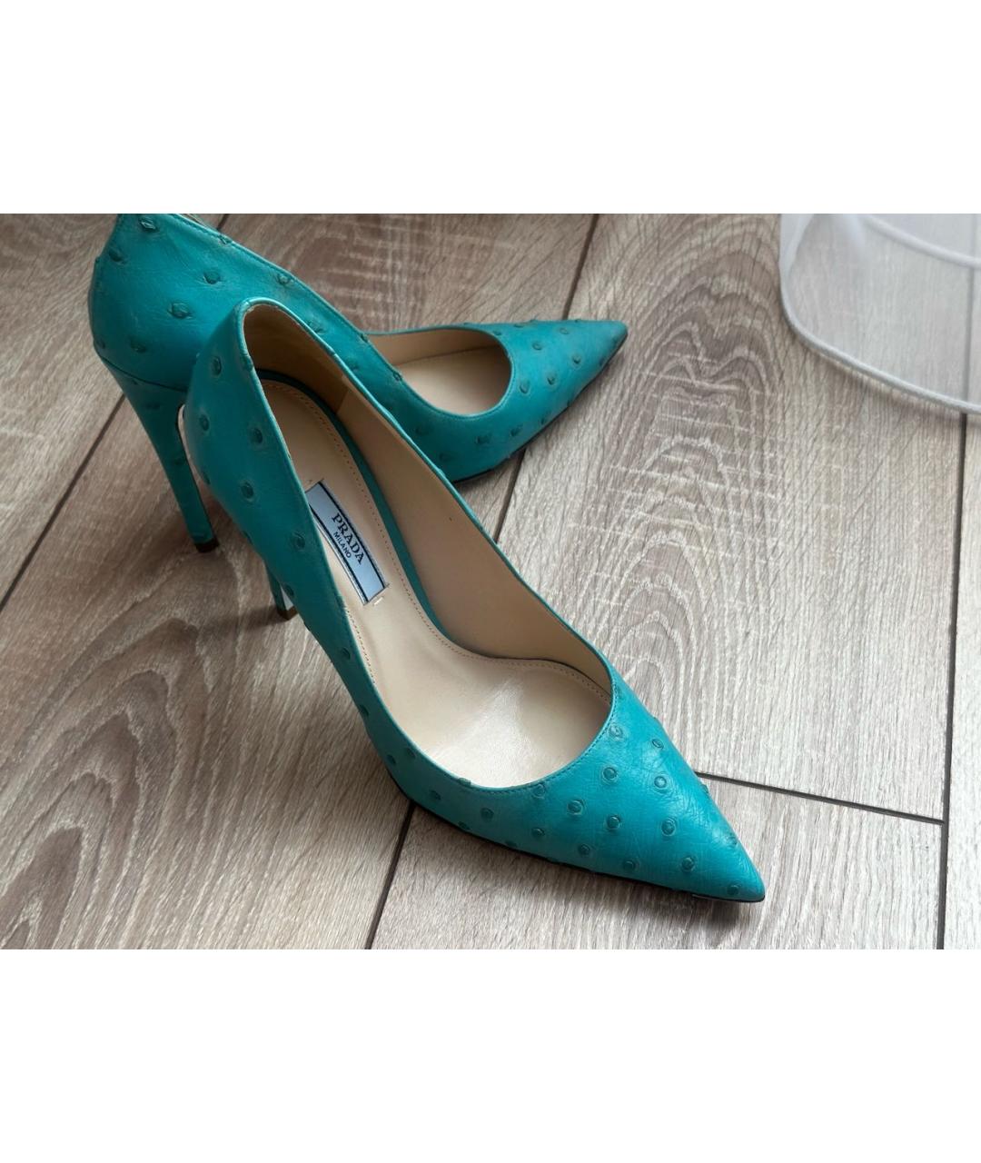 PRADA Бирюзовые туфли из экзотической кожи, фото 2