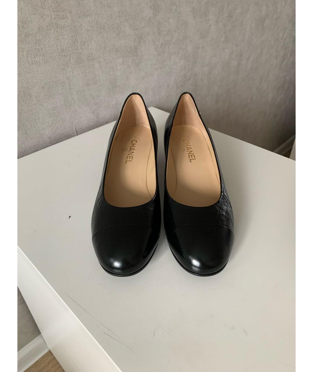 CHANEL Черные кожаные туфли, фото 4