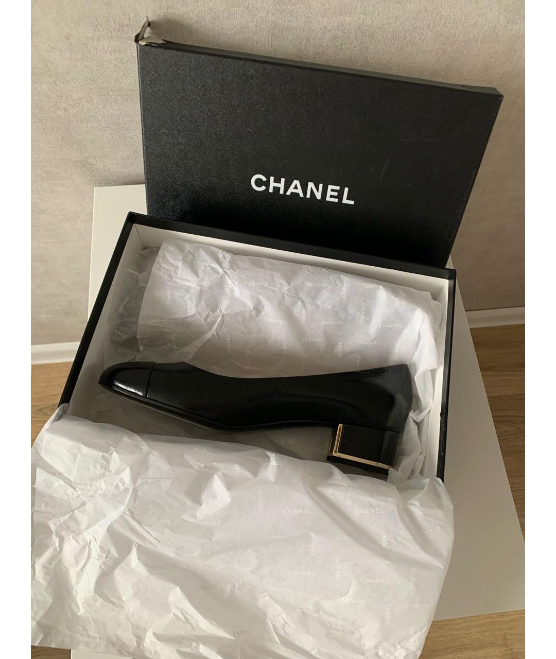 CHANEL Черные кожаные туфли, фото 8
