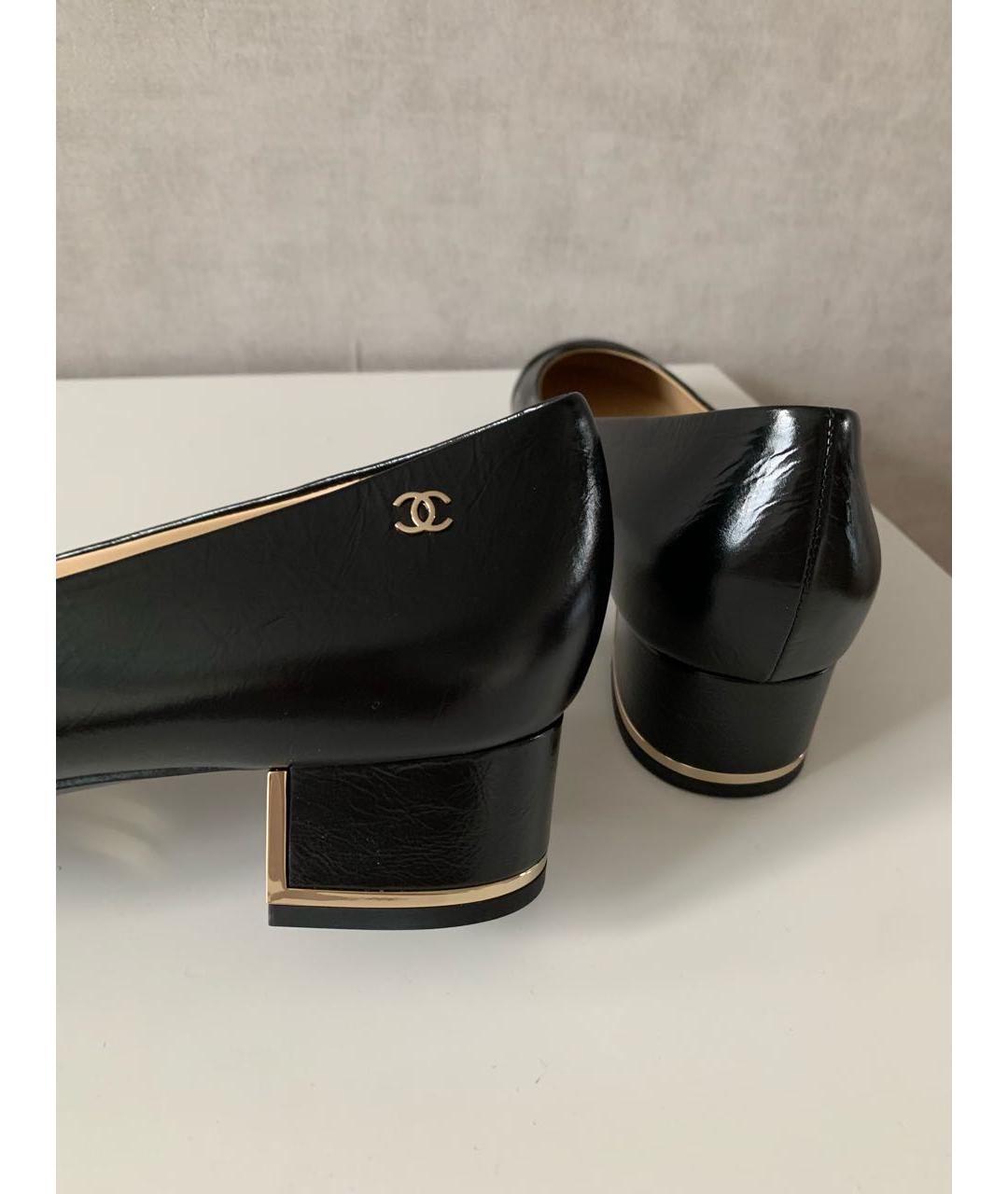 CHANEL Черные кожаные туфли, фото 7