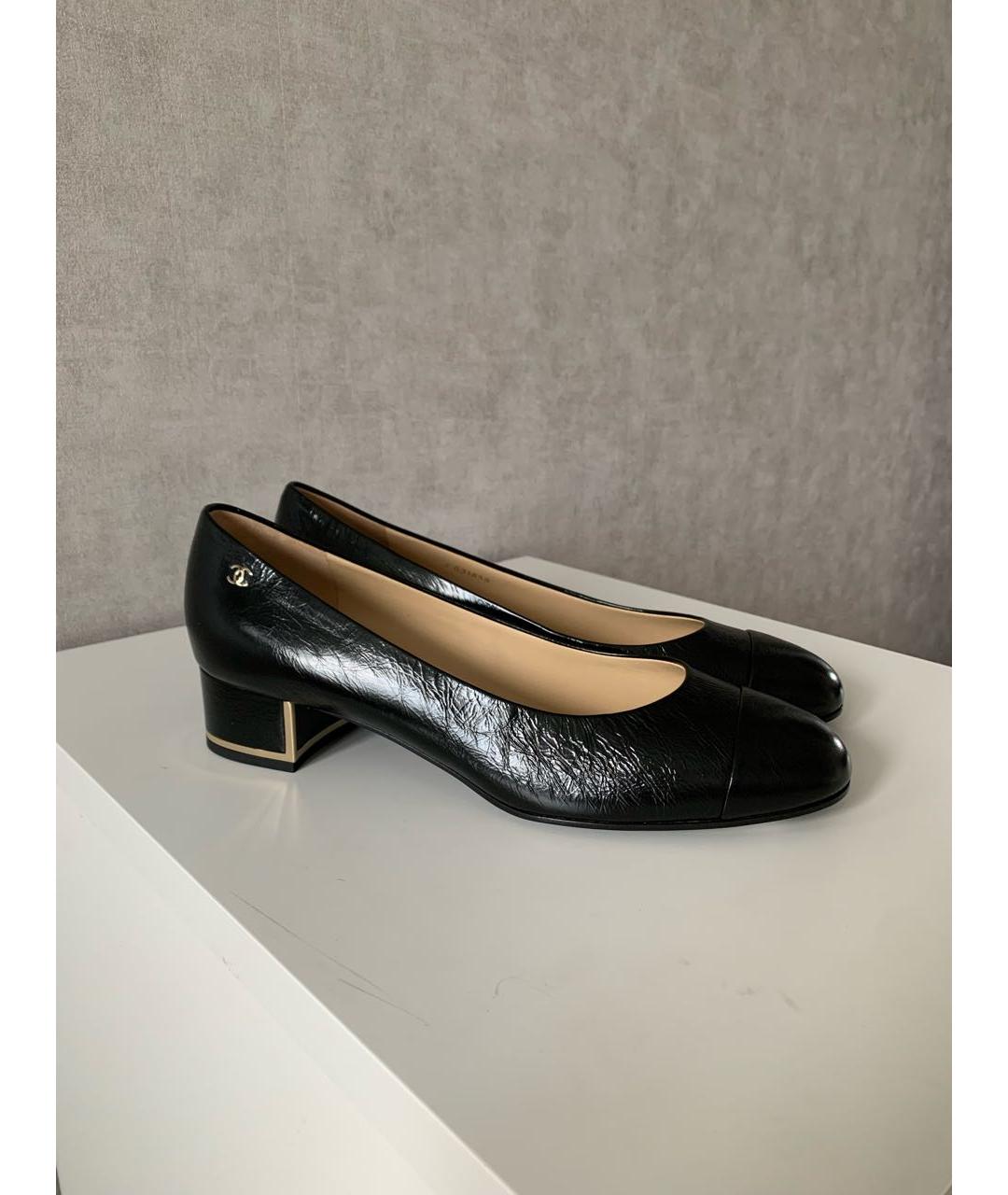 CHANEL Черные кожаные туфли, фото 9
