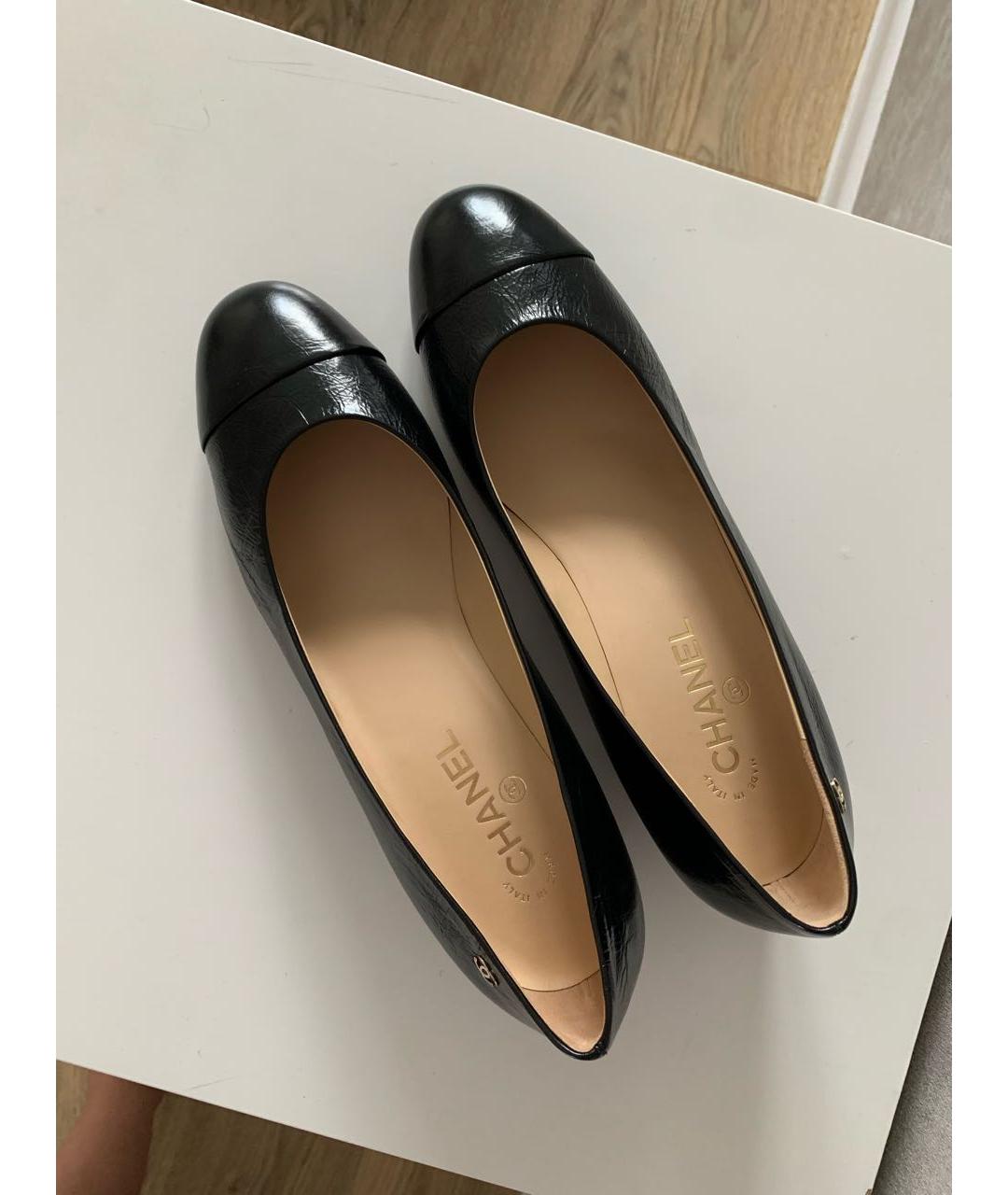 CHANEL Черные кожаные туфли, фото 3