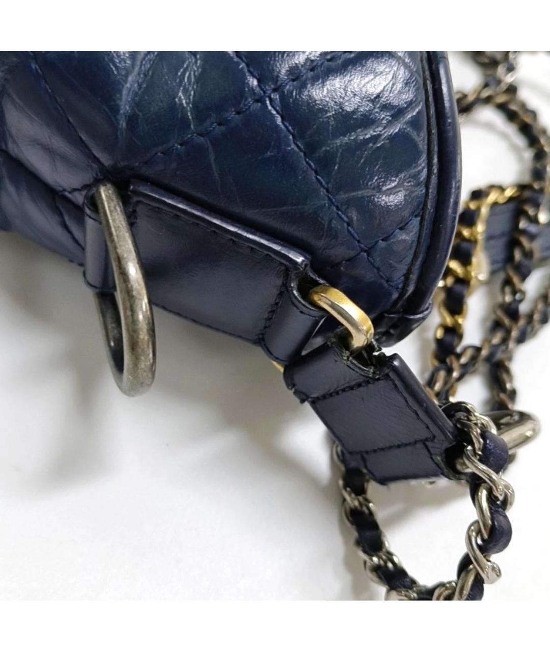 CHANEL Темно-синяя кожаная сумка через плечо, фото 8