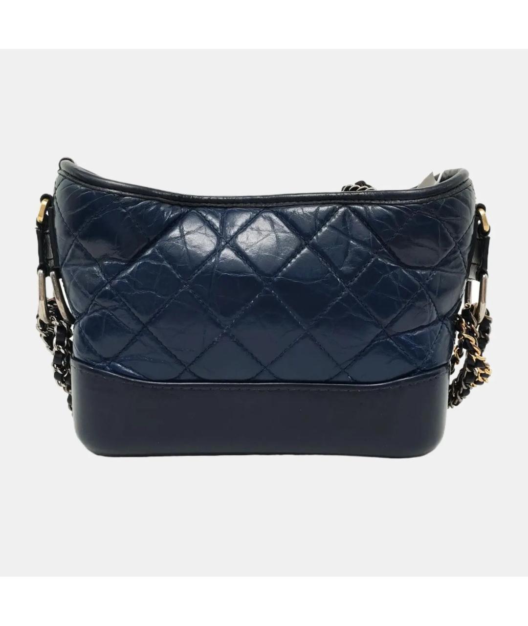 CHANEL Темно-синяя кожаная сумка через плечо, фото 4