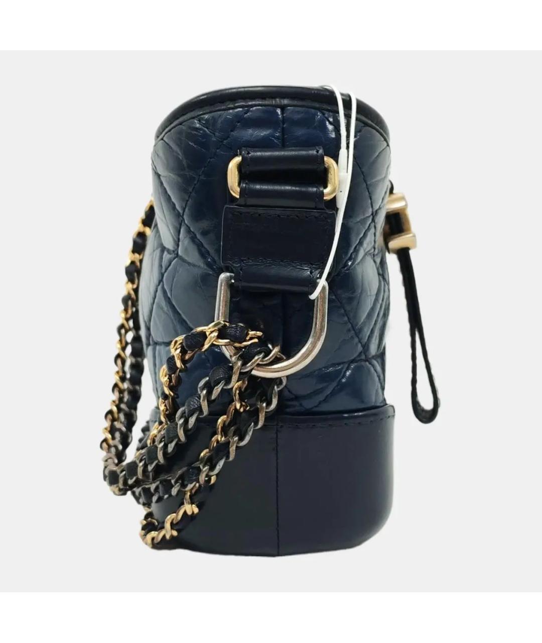CHANEL Темно-синяя кожаная сумка через плечо, фото 3