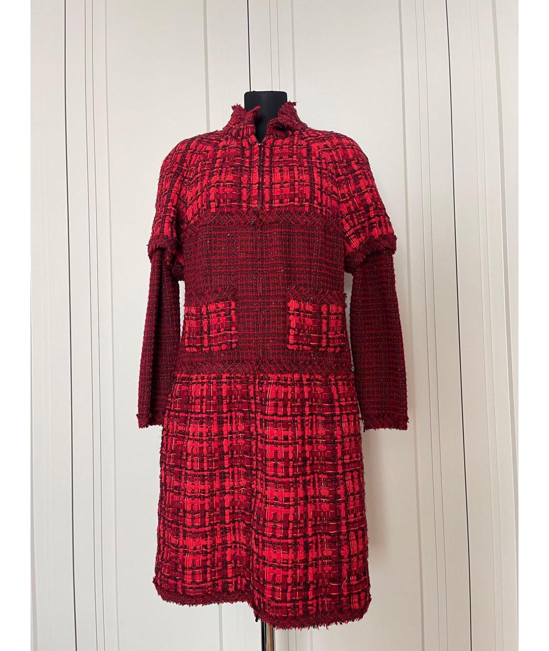 CHANEL Красное хлопковое пальто, фото 7