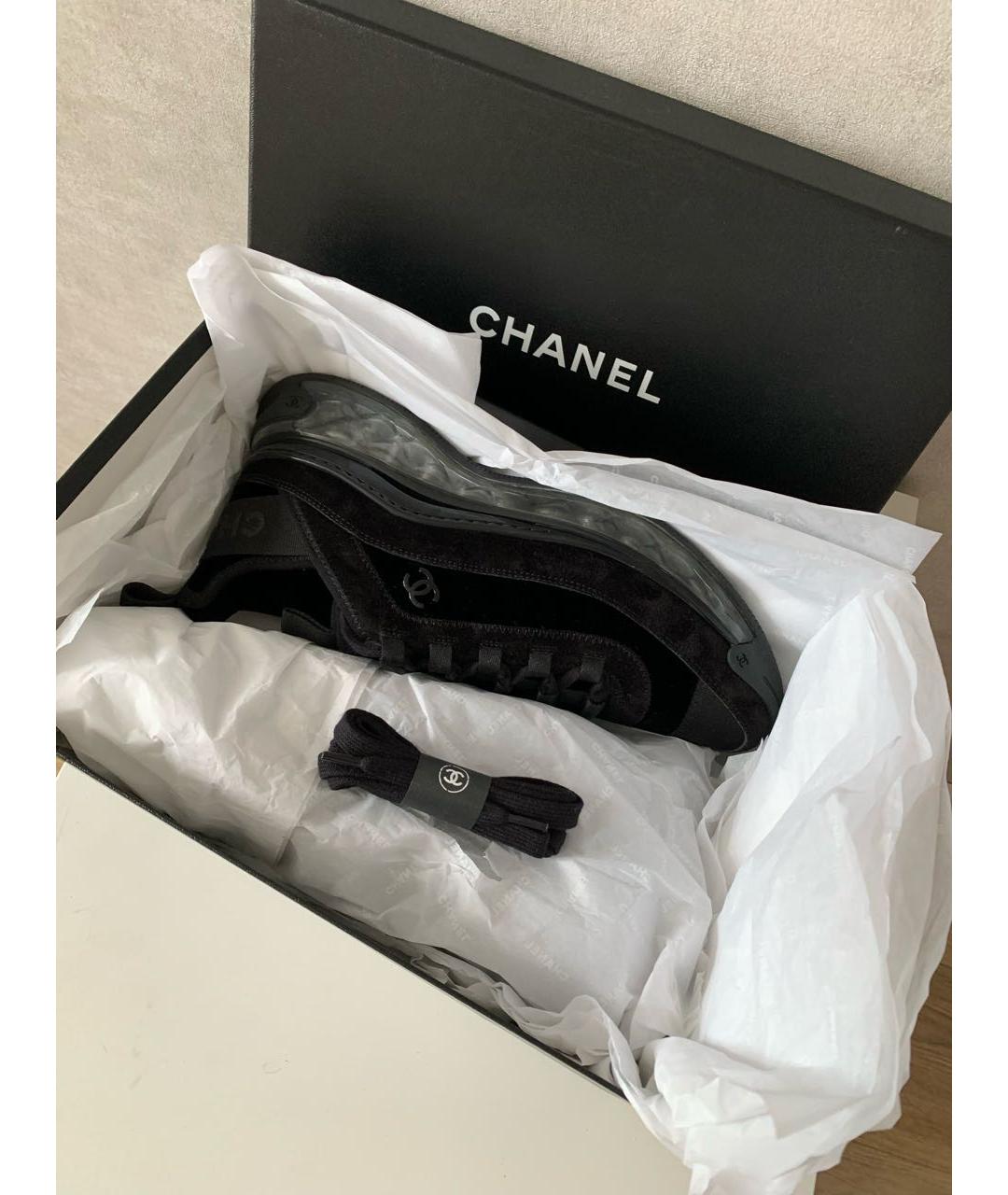 CHANEL Черные замшевые кроссовки, фото 8