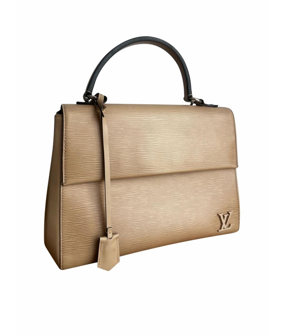 LOUIS VUITTON Бежевая кожаная сумка с короткими ручками, фото 1