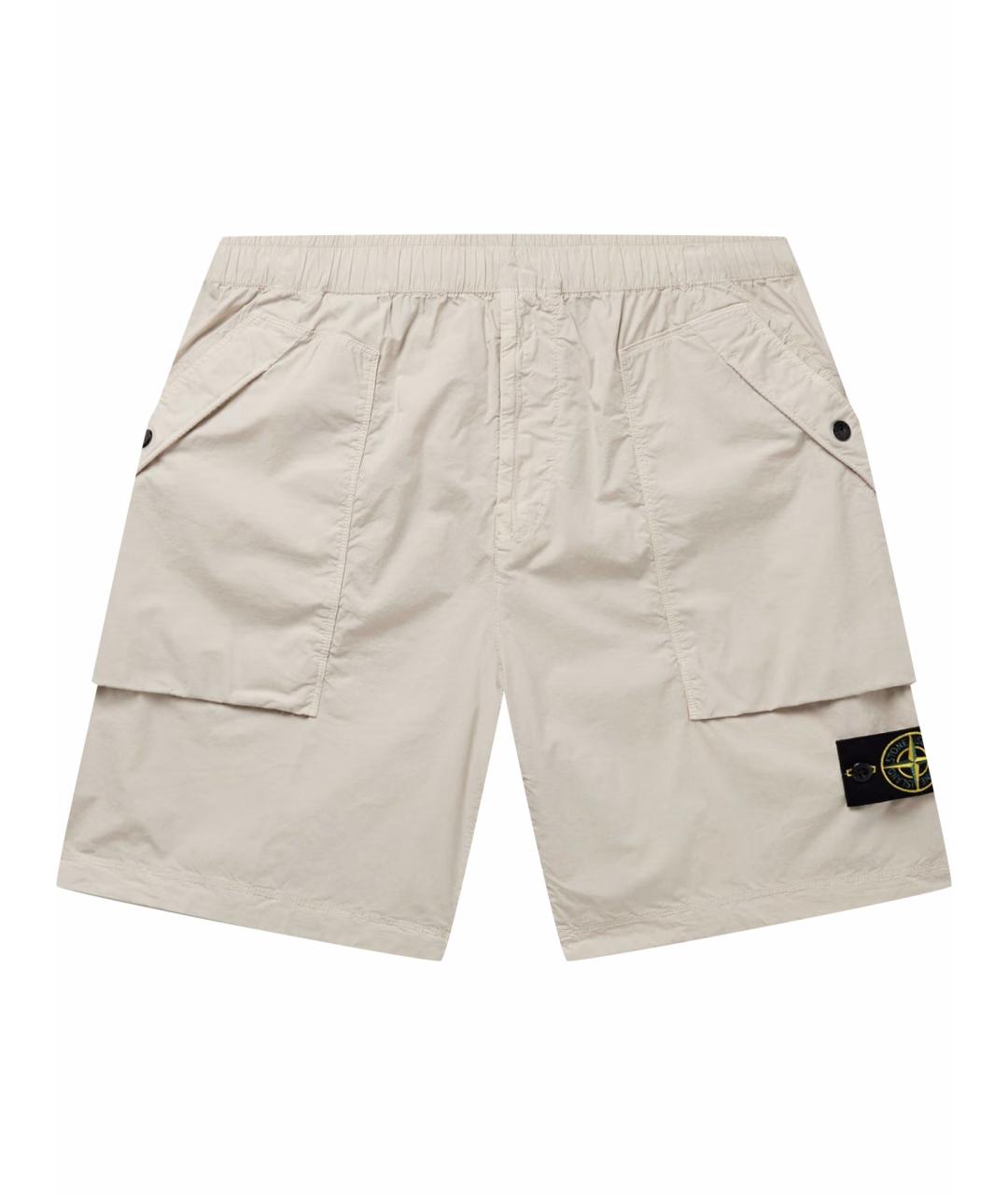 STONE ISLAND Бежевые хлопковые шорты, фото 1