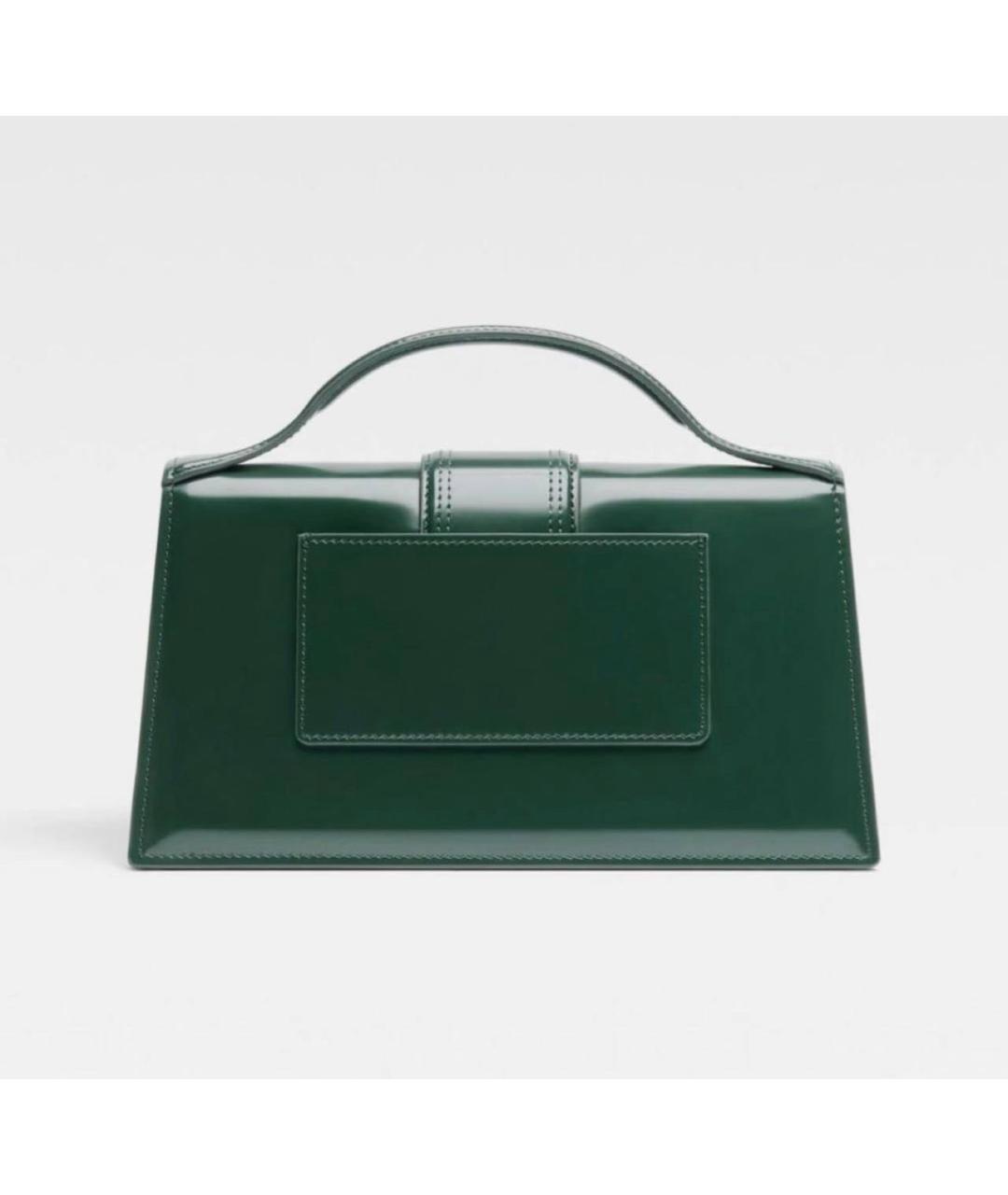 JACQUEMUS Зеленая сумка тоут из лакированной кожи, фото 3