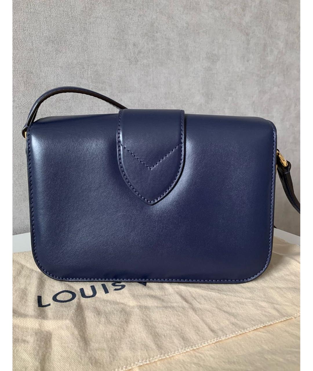 LOUIS VUITTON Темно-синяя кожаная сумка через плечо, фото 2
