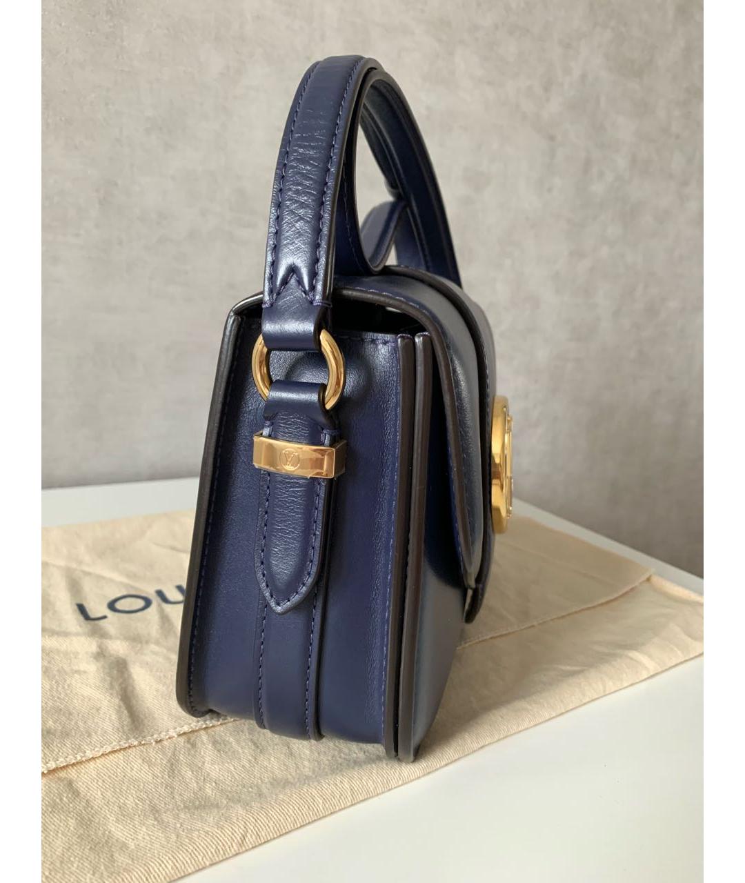 LOUIS VUITTON Темно-синяя кожаная сумка через плечо, фото 3