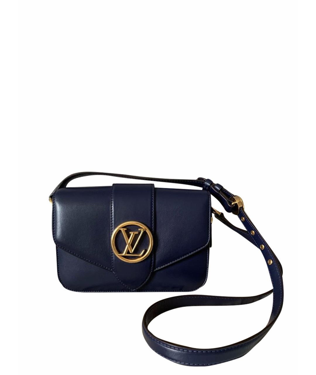 LOUIS VUITTON Темно-синяя кожаная сумка через плечо, фото 1