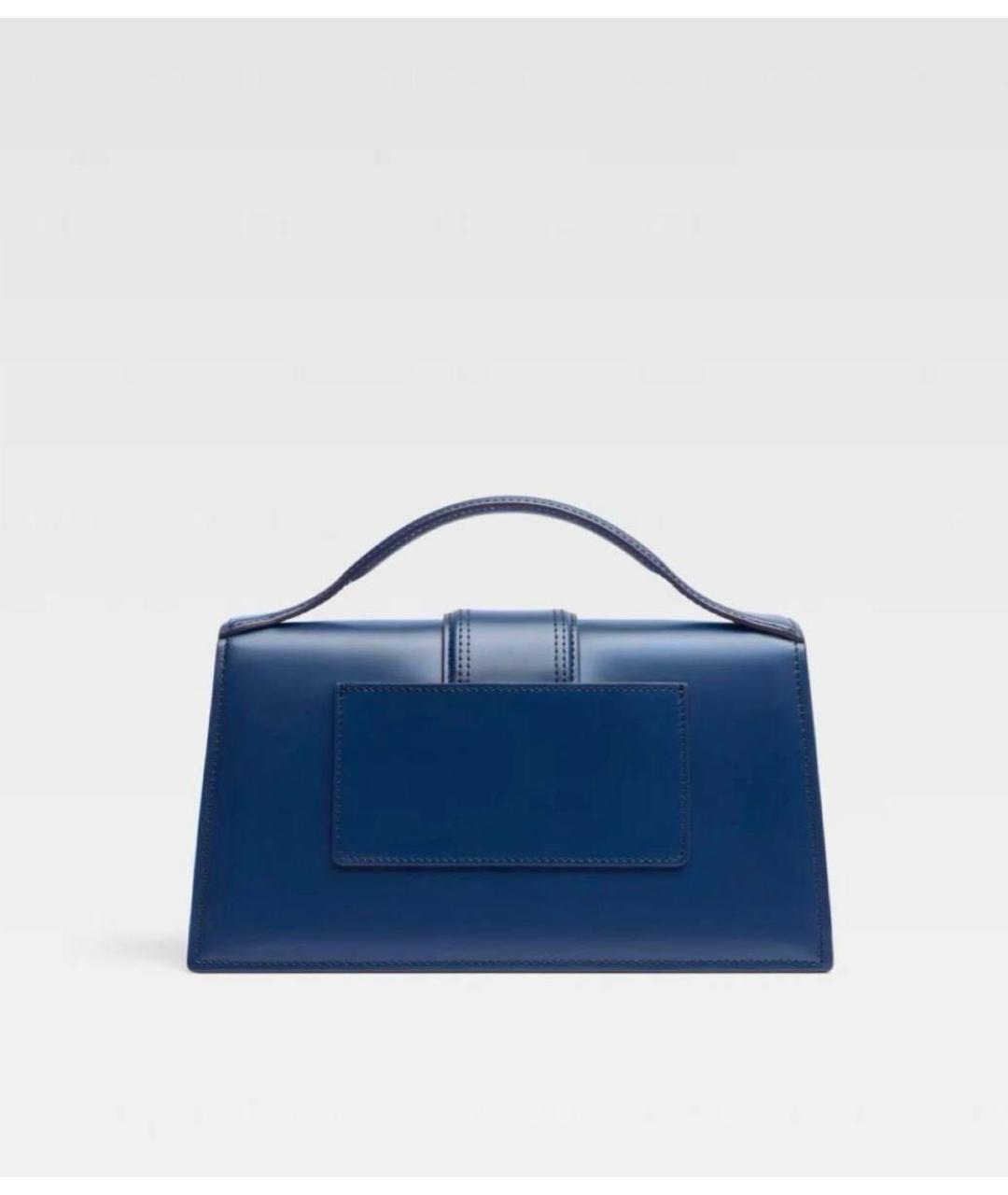 JACQUEMUS Темно-синяя кожаная сумка тоут, фото 3