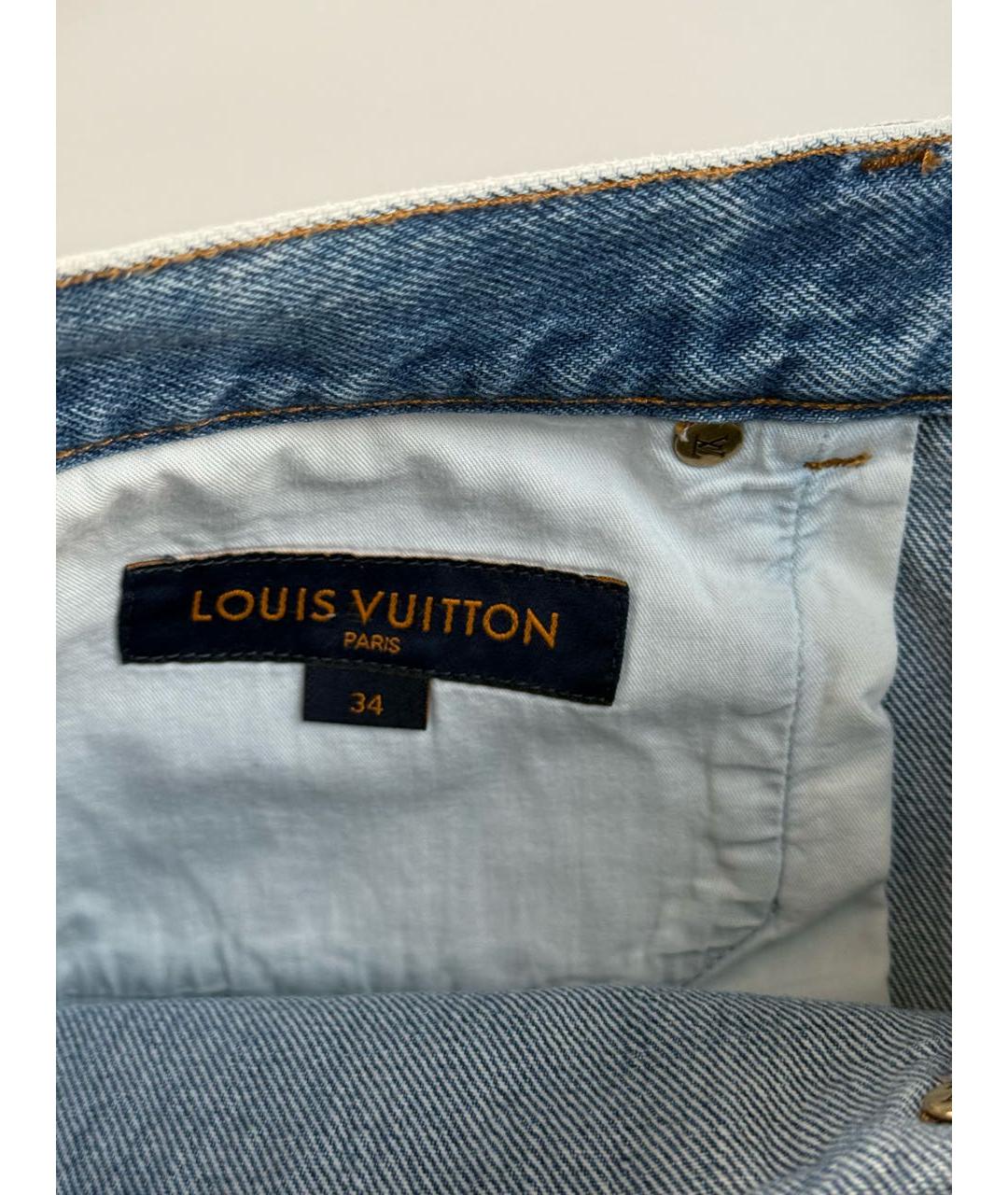 LOUIS VUITTON Голубые хлопковые джинсы скинни, фото 7